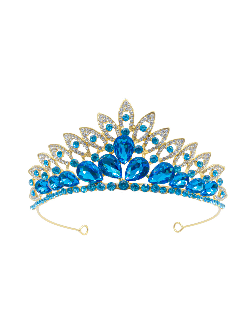 Corona Dorada de Diadema con piedras  - M260 Oro Laminado
