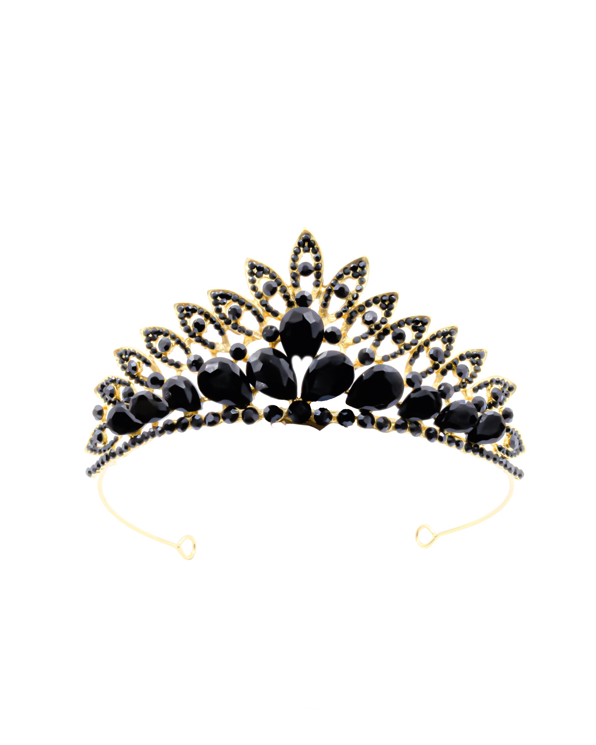 Corona Dorada de Diadema con piedras  - M261 Oro Laminado