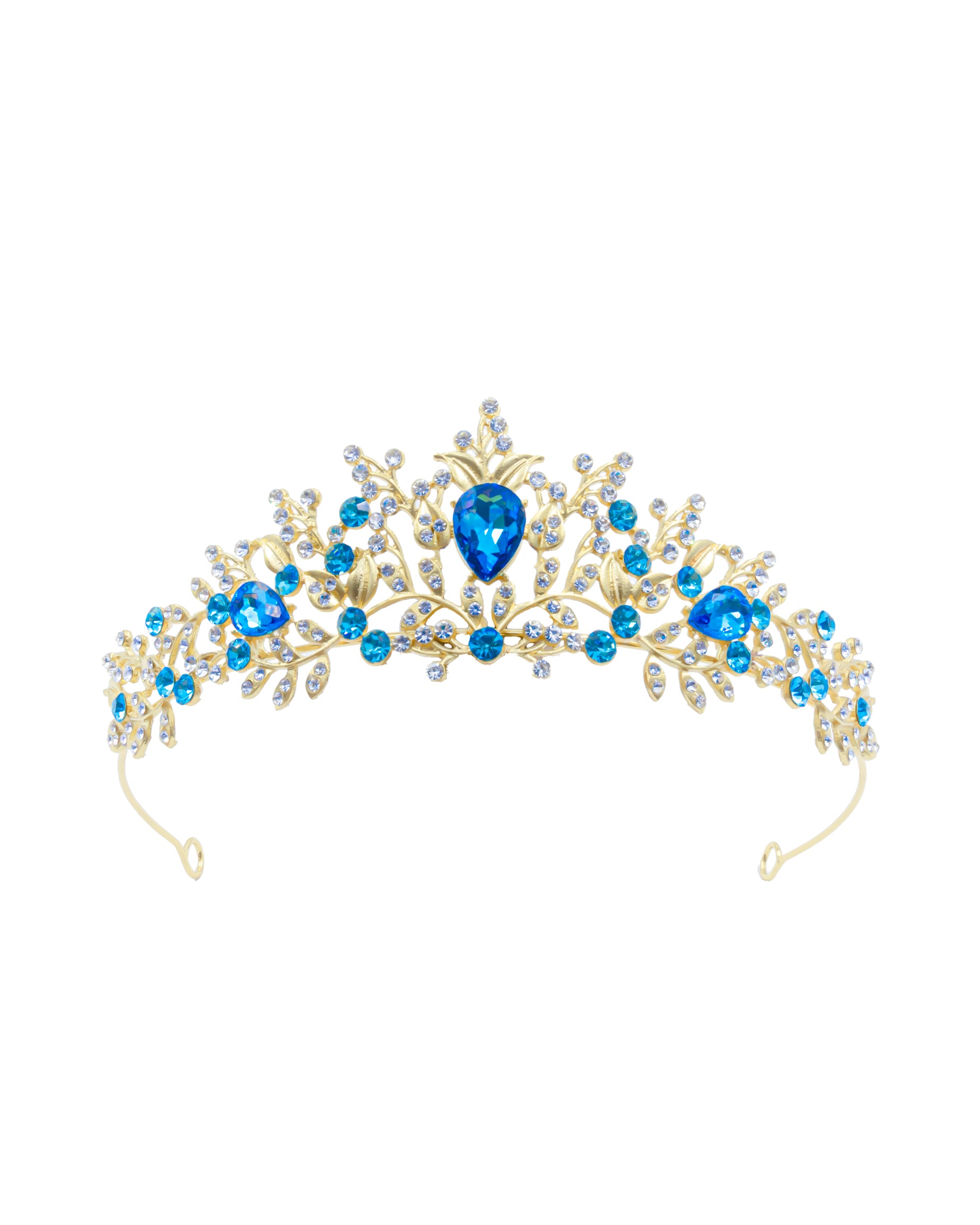 Corona Dorada de Diadema con piedras  - M262 Oro Laminado