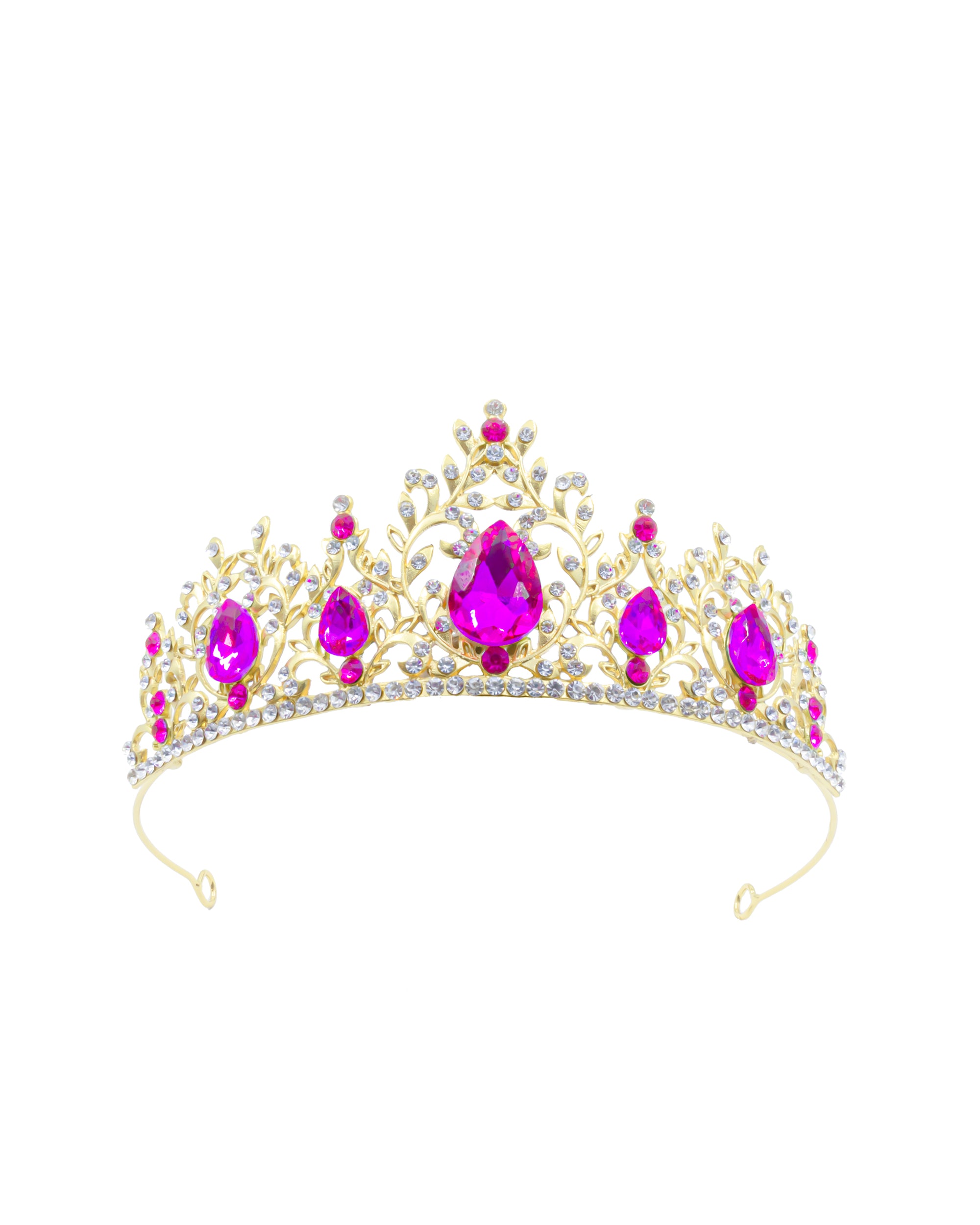 Corona Dorada de Diadema con piedras  - M263 Oro Laminado