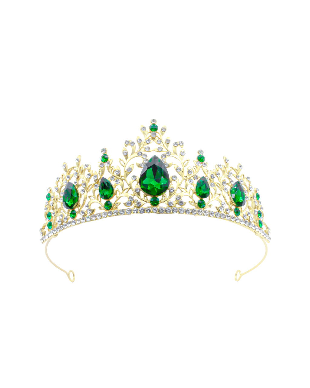 Corona Dorada de Diadema con piedras  - M264 Oro Laminado