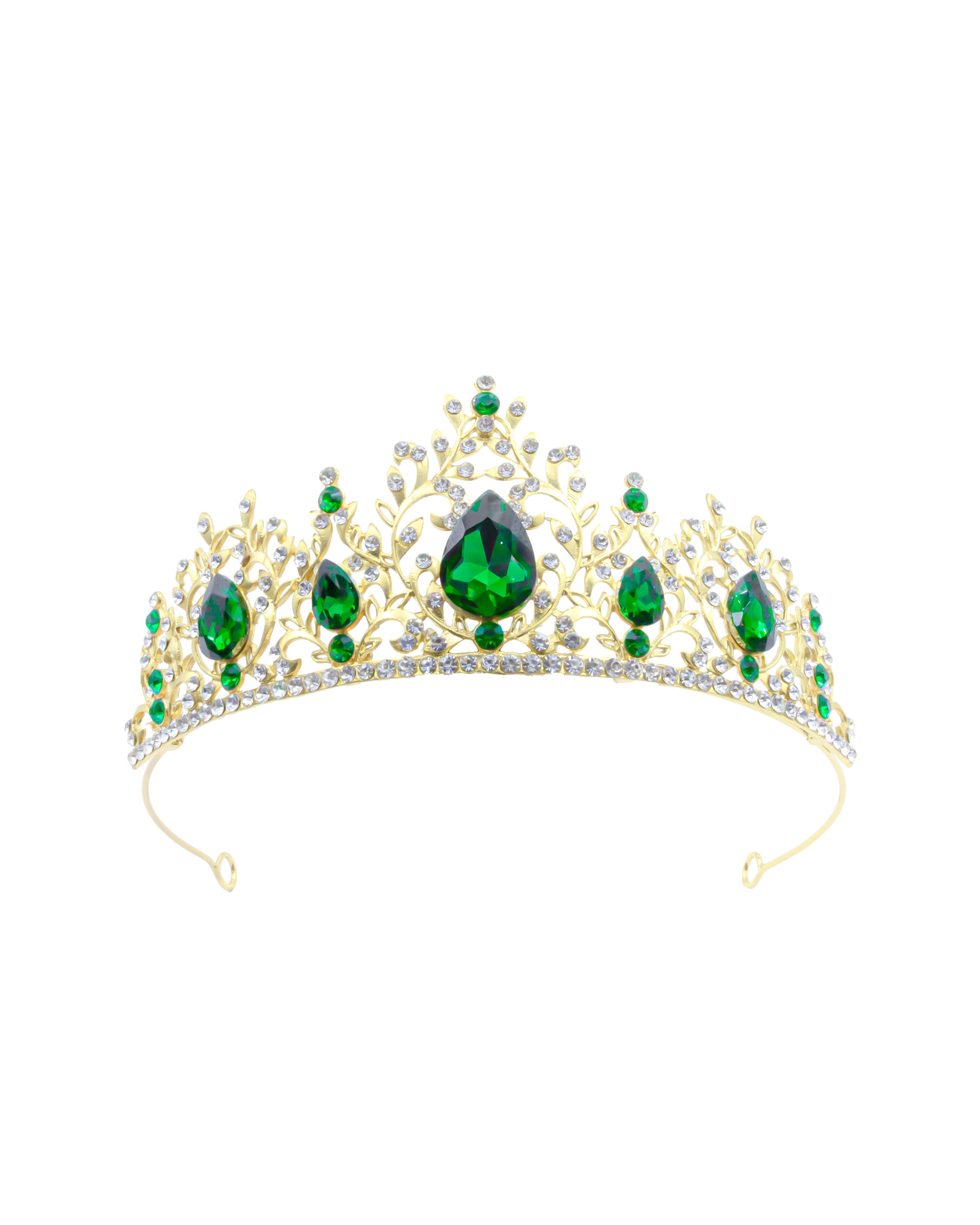 Corona Dorada de Diadema con piedras  - M264 Oro Laminado
