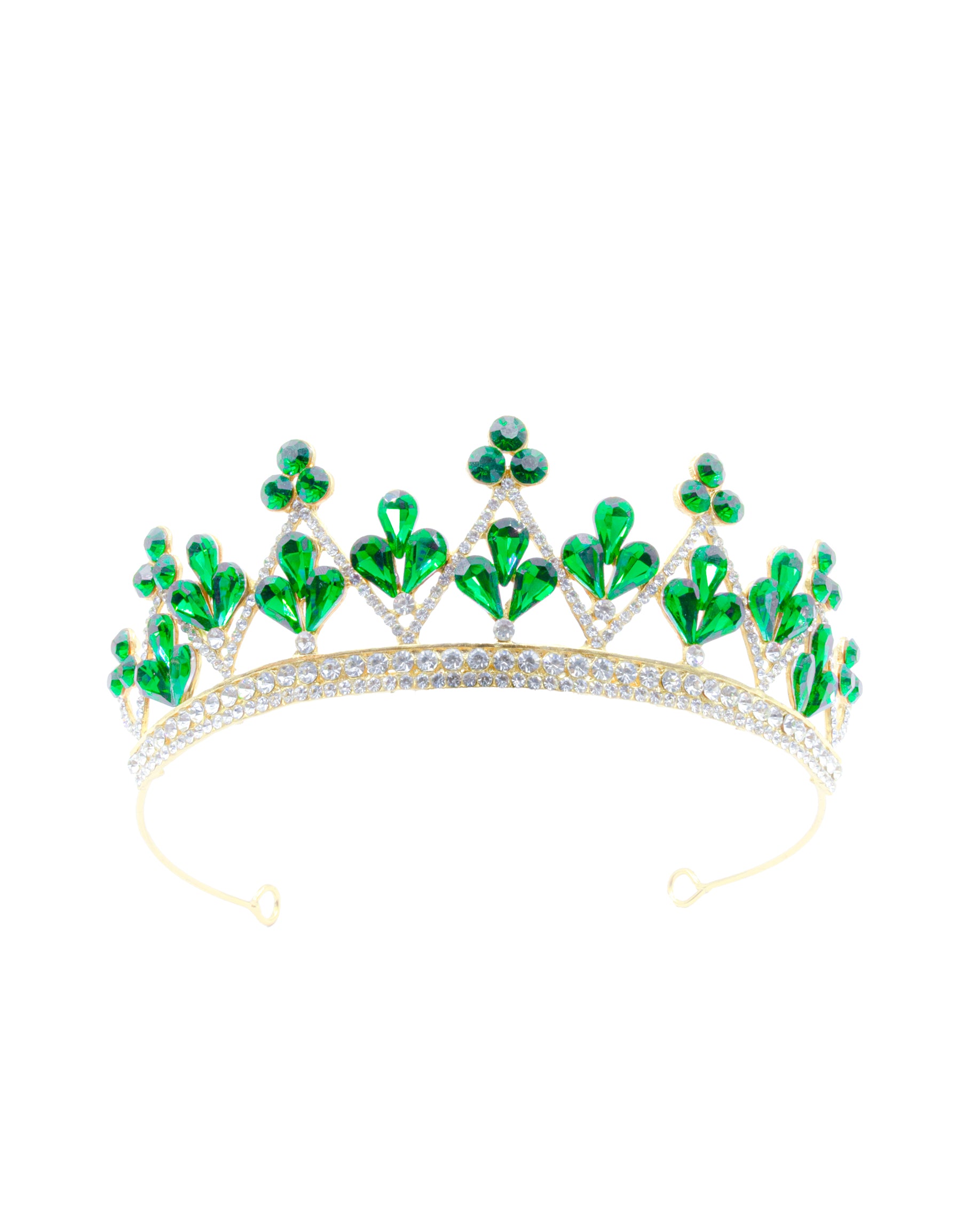 Corona Dorada de Diadema con piedras  - M265 Oro Laminado