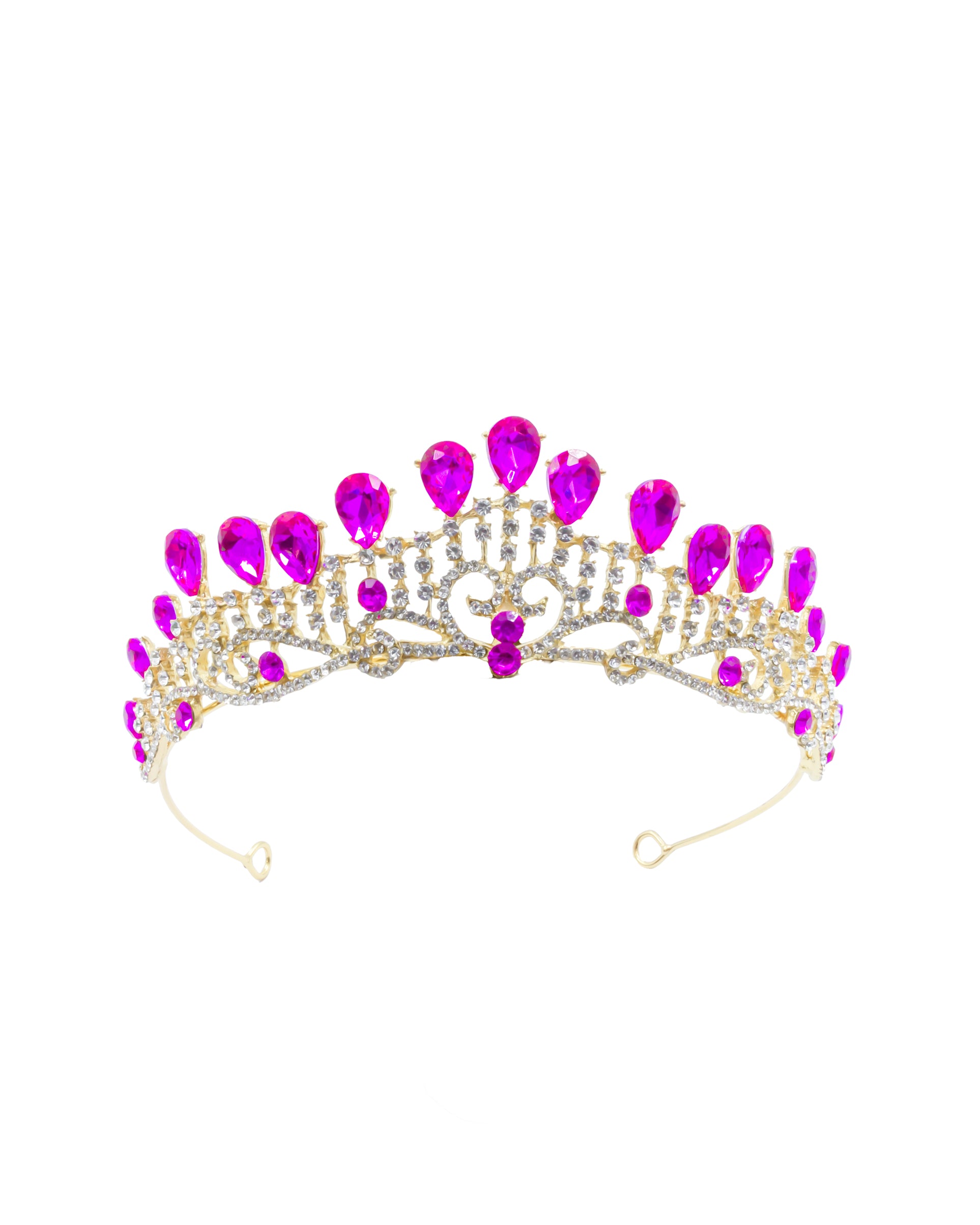 Corona Dorada de Diadema con piedras  - M269 Oro Laminado