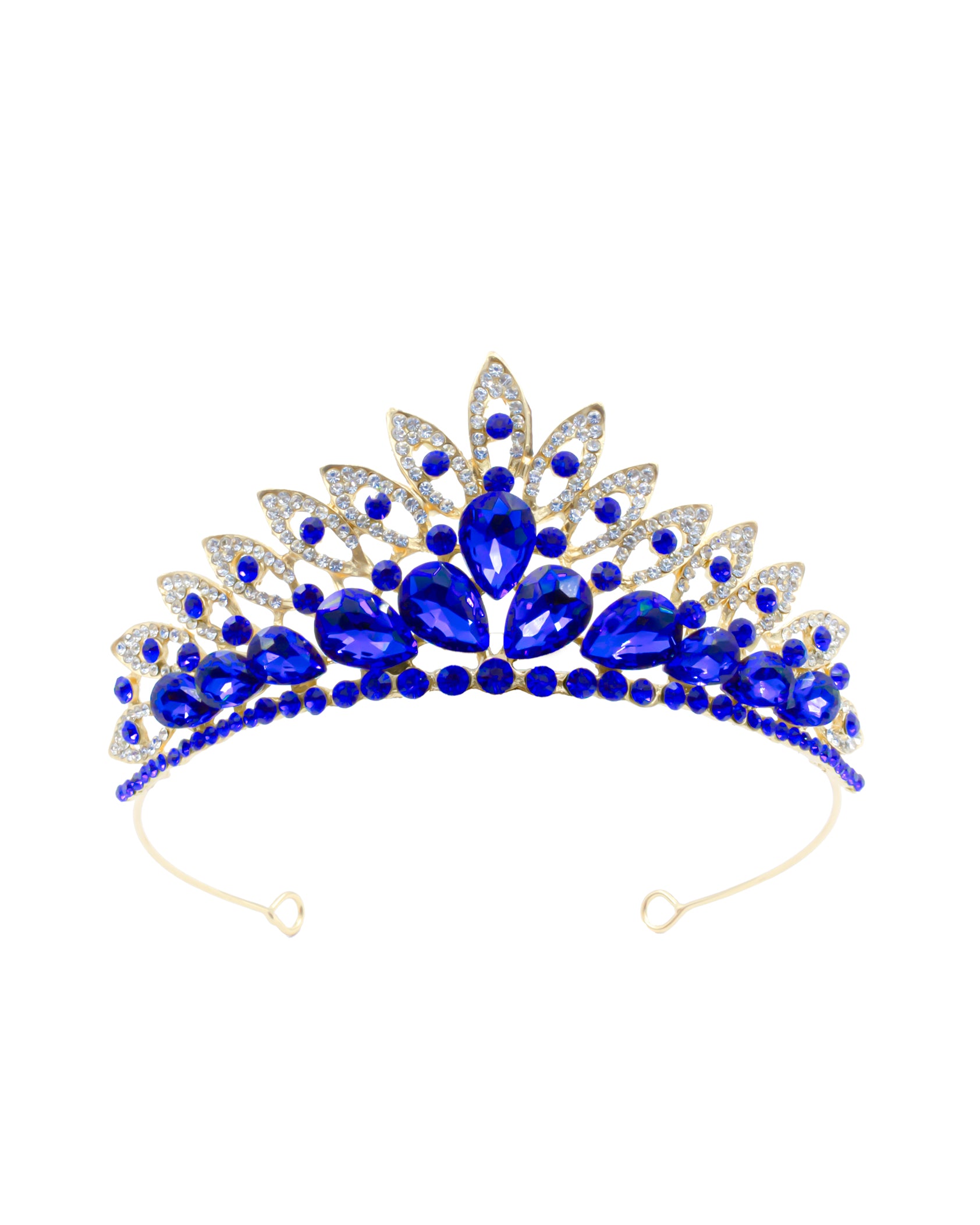 Corona Dorada de Diadema con piedras  - M270 Oro Laminado