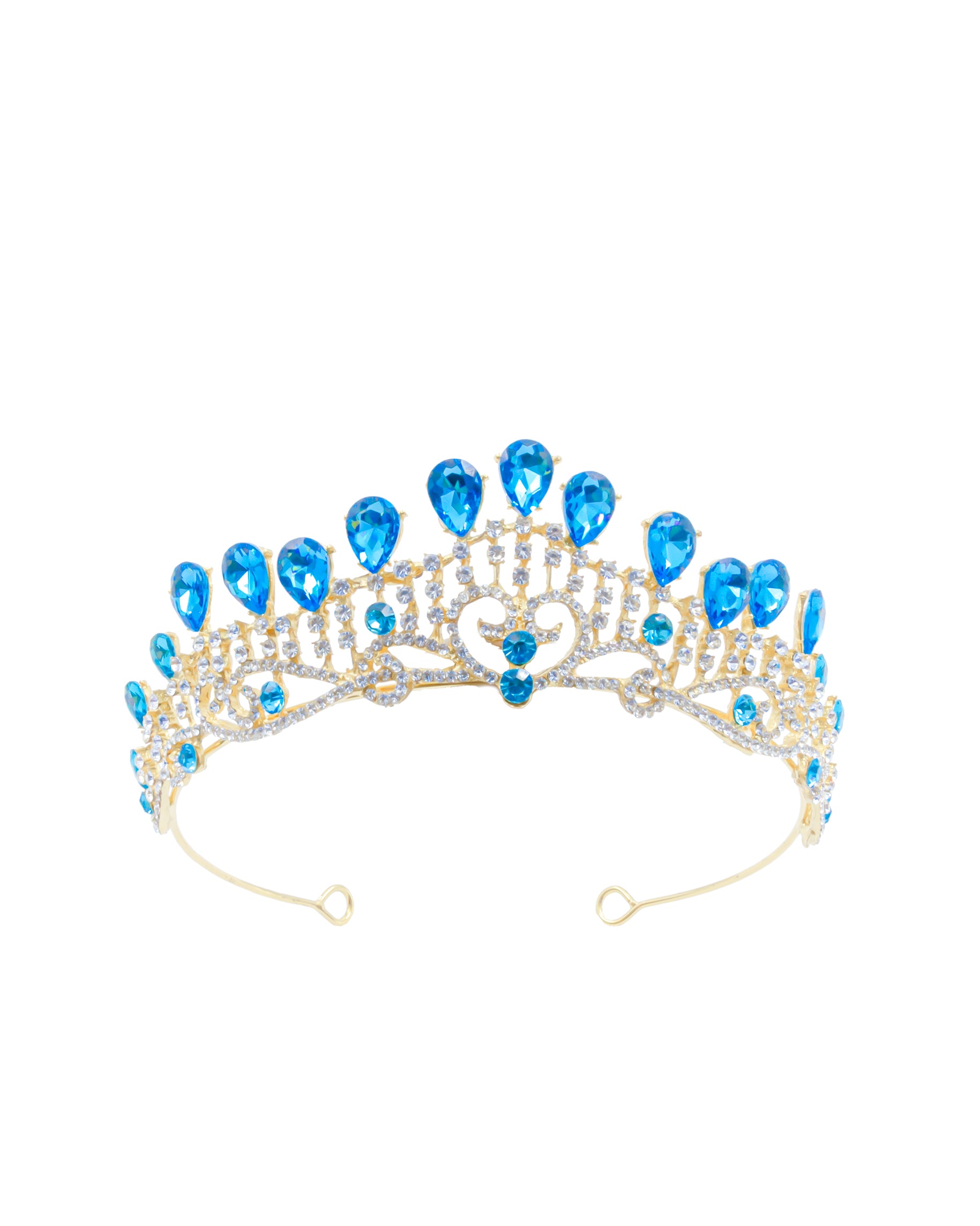 Corona Dorada de Diadema con piedras  - M271 Oro Laminado