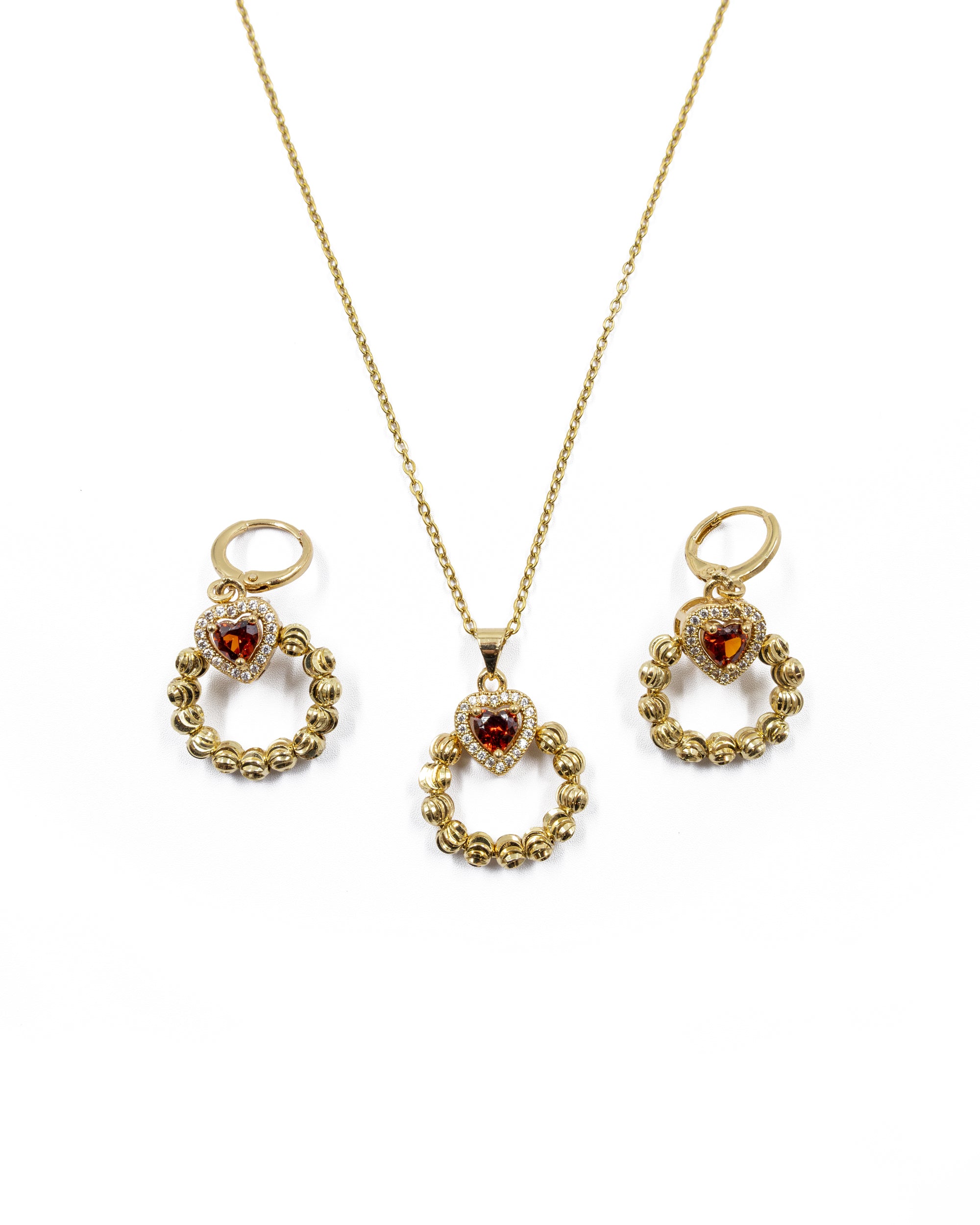 Conjunto dorado de Corazon M18 Oro Laminado