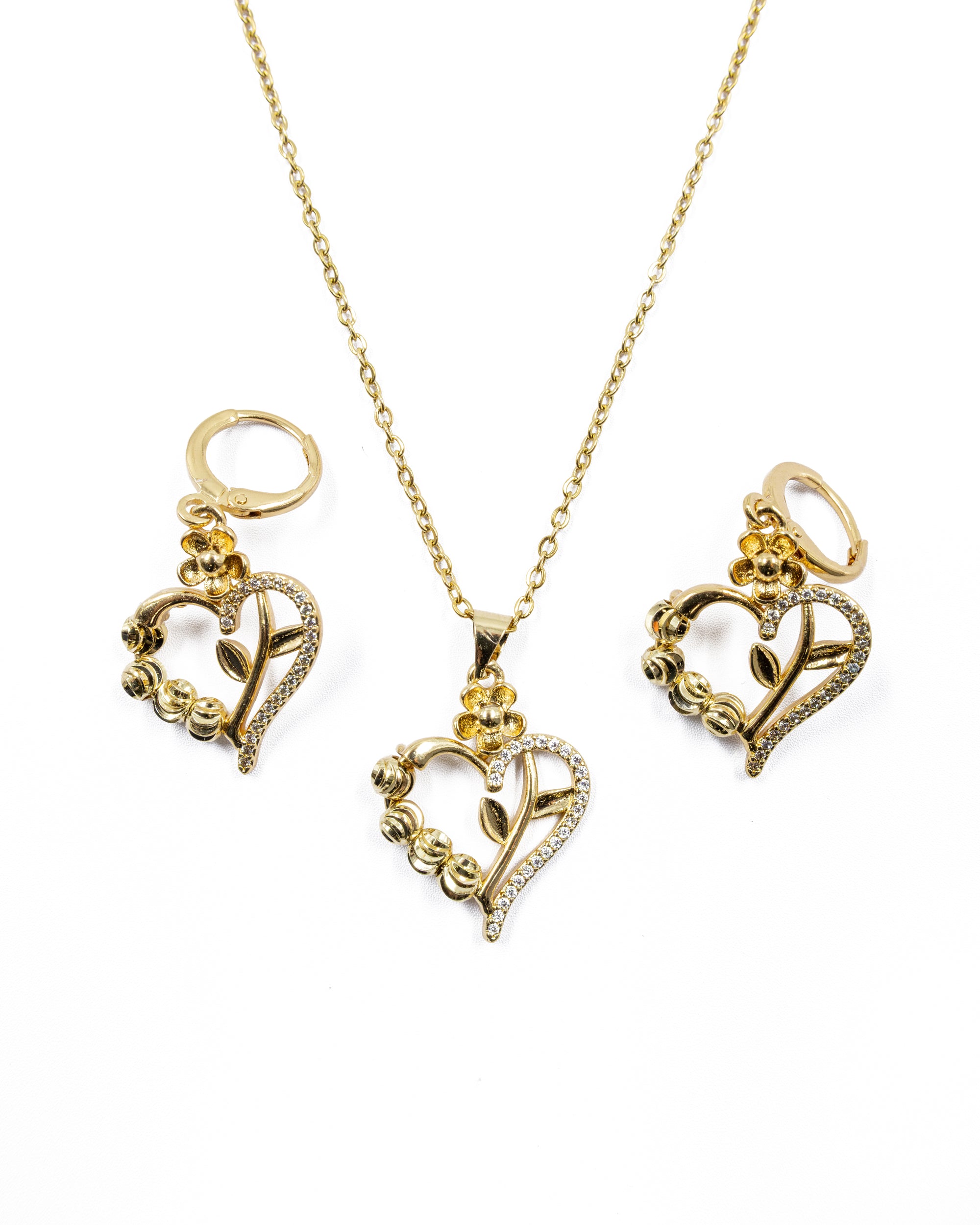 Conjunto dorado de Corazon M27 Oro Laminado