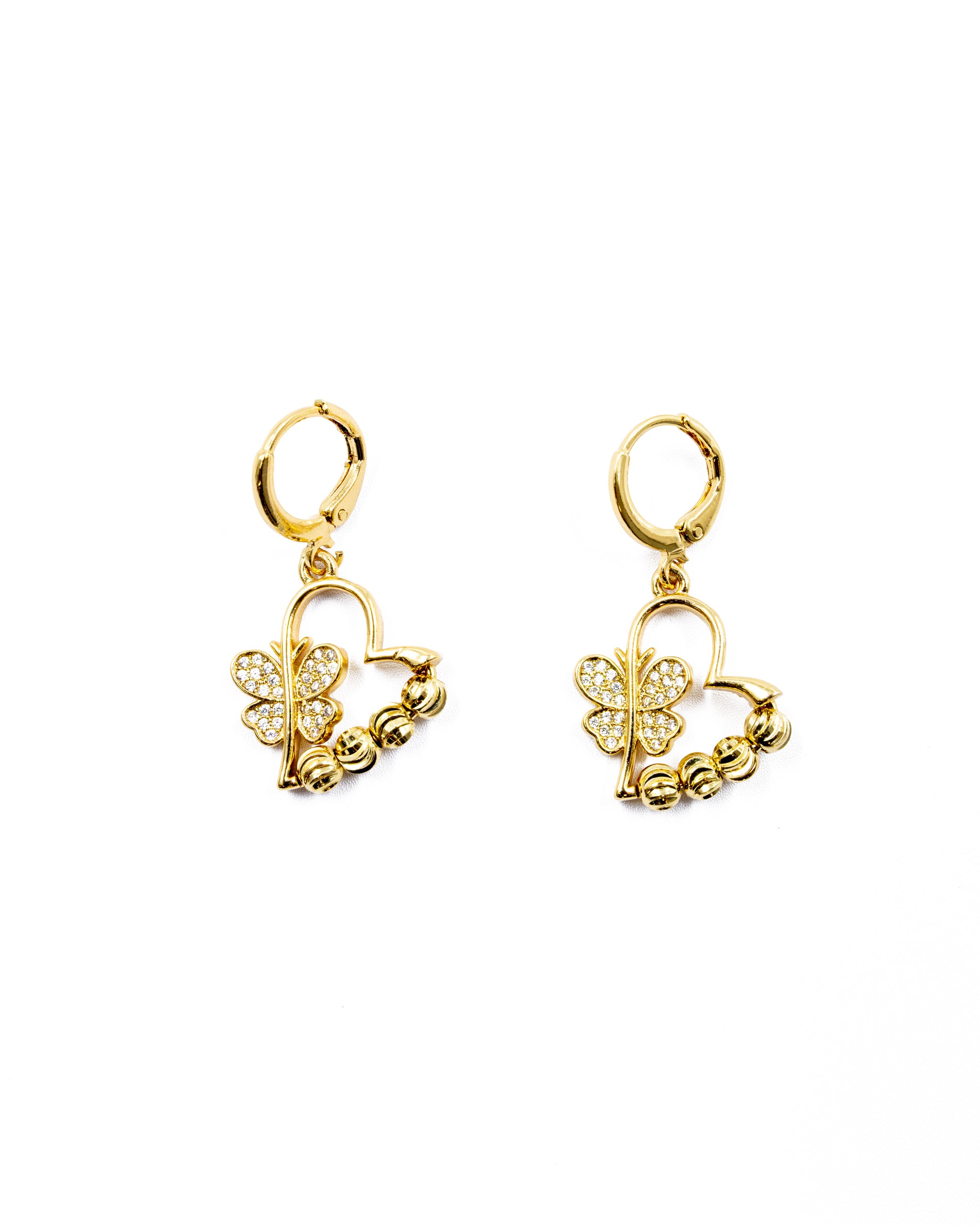 Conjunto dorado de Corazon y Mariposa M29 Oro Laminado