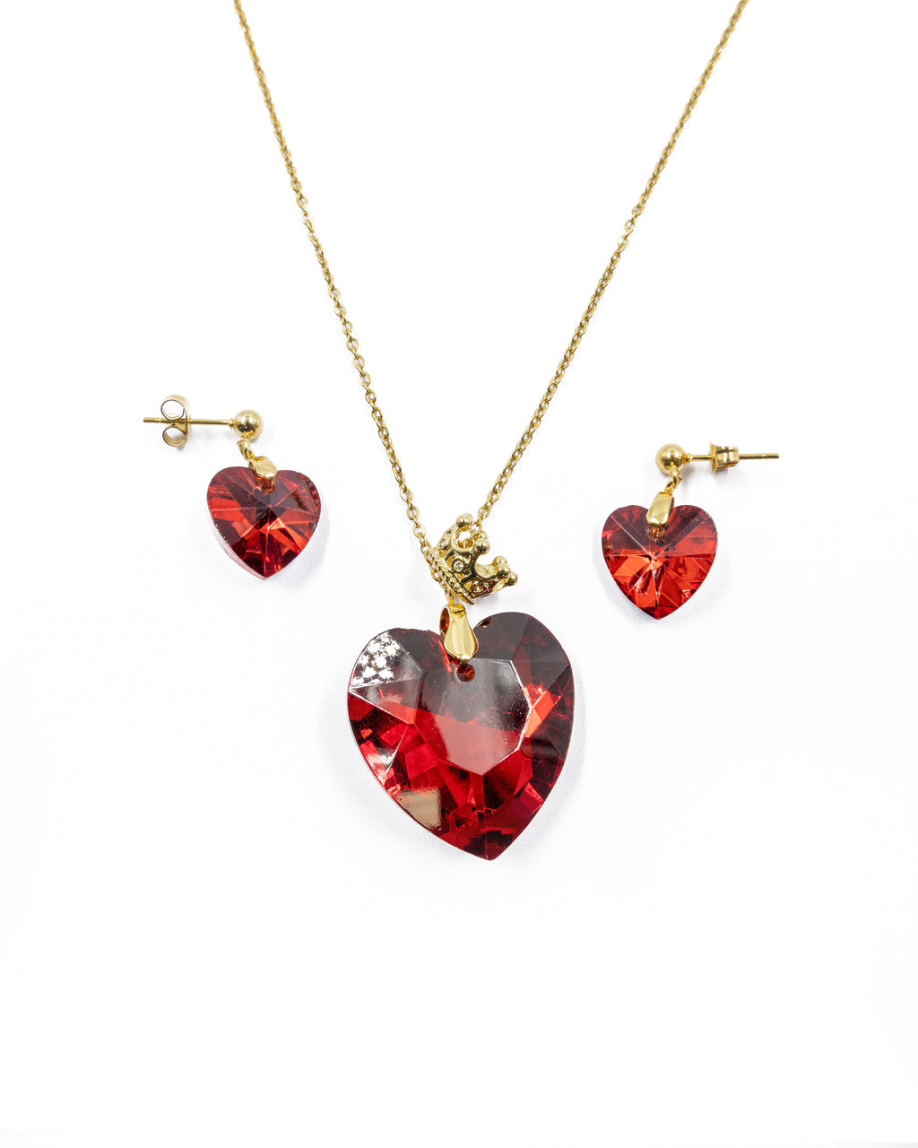 Conjunto dorado de Corazon M10 Acero Inoxidable