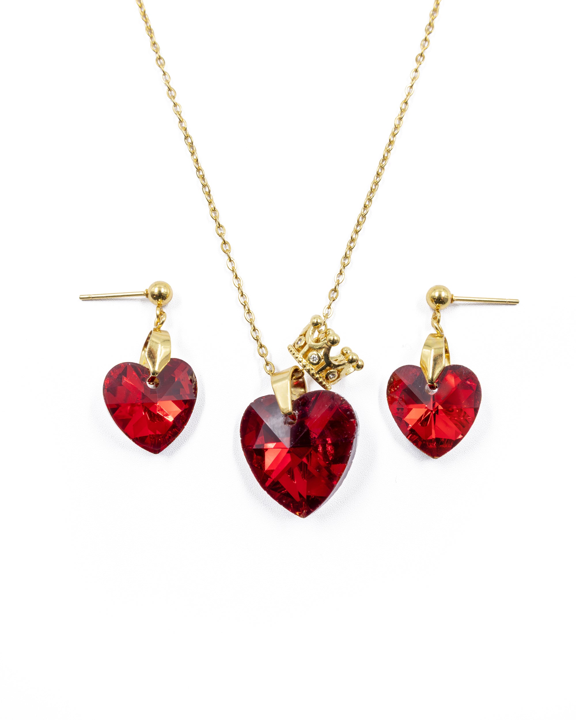 Conjunto dorado de Corazon M11 Acero Inoxidable