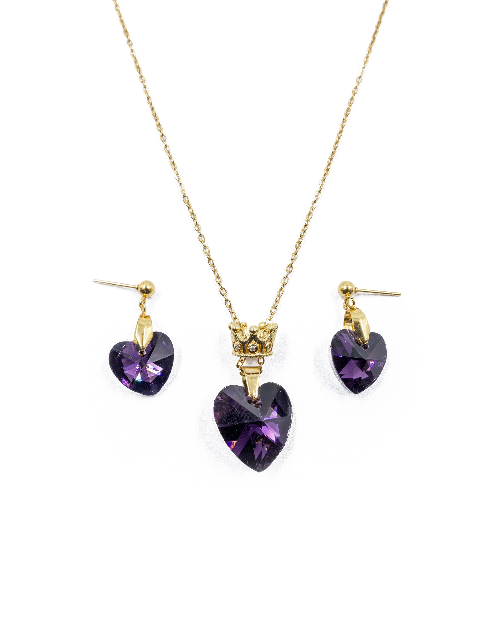 Conjunto dorado de Corazon M12 Acero Inoxidable