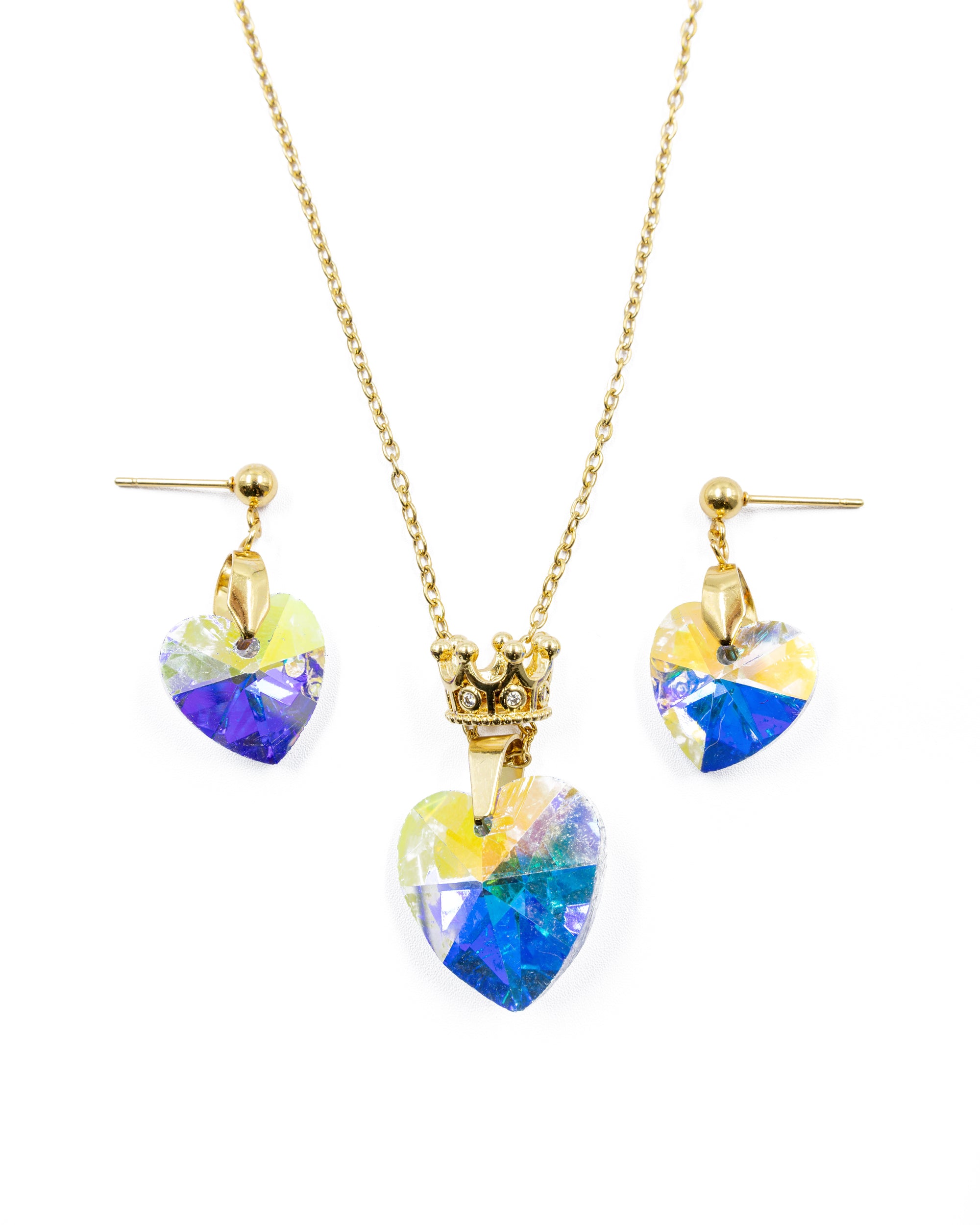 Conjunto dorado de Corazon M13 Acero Inoxidable