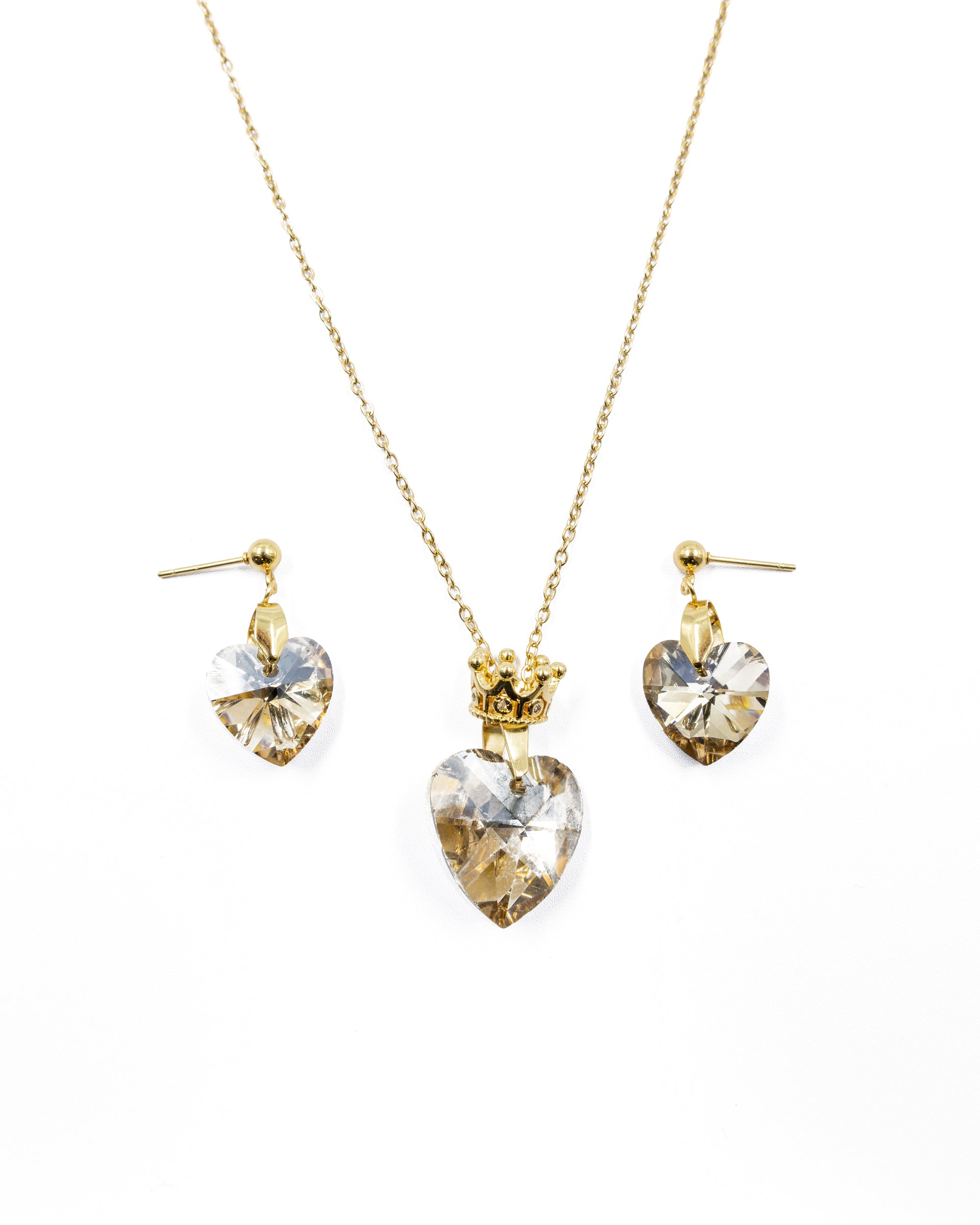 Conjunto dorado de Corazon M15 Acero Inoxidable