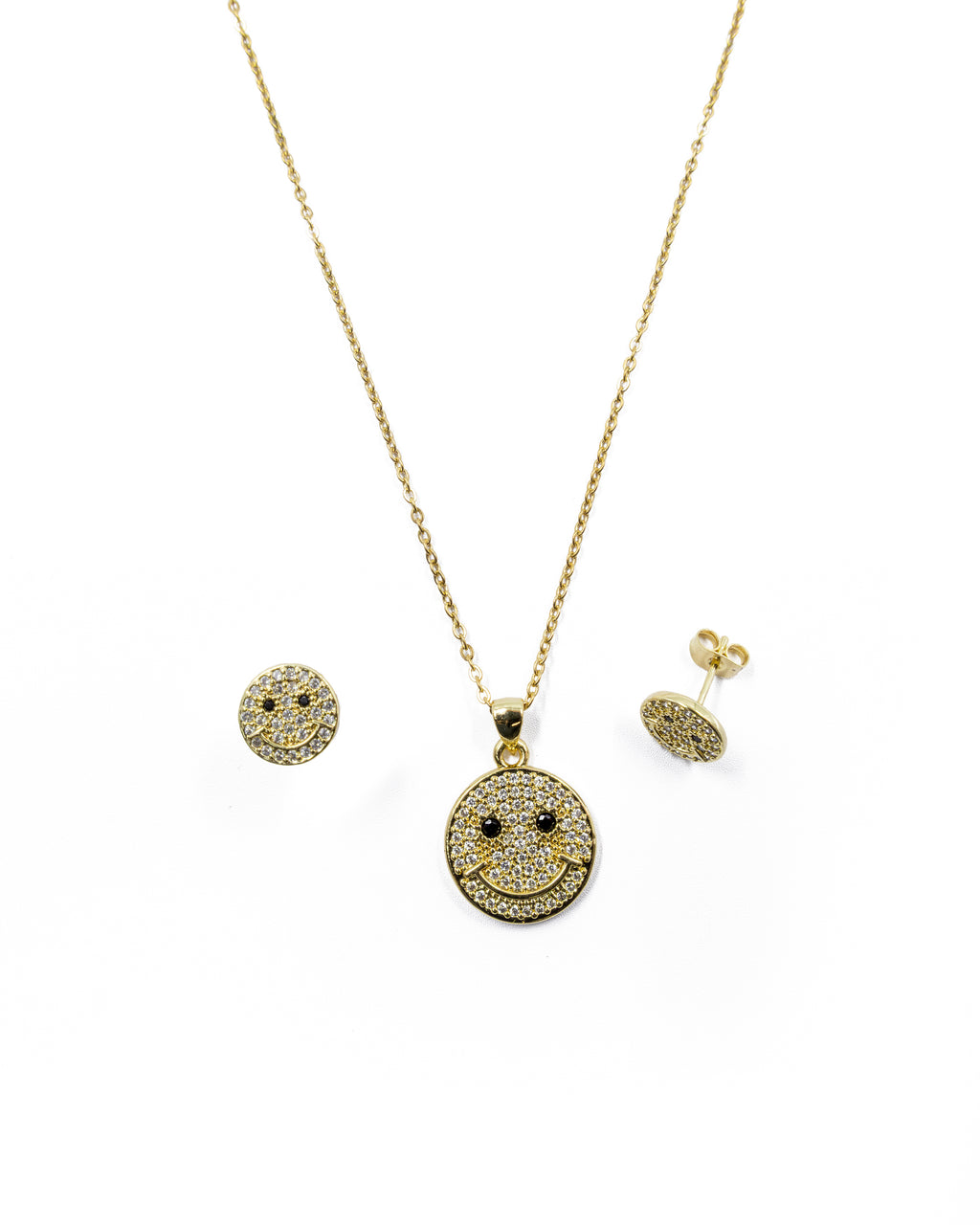 Conjunto dorado de carita sonriente M2 Acero Inoxidable