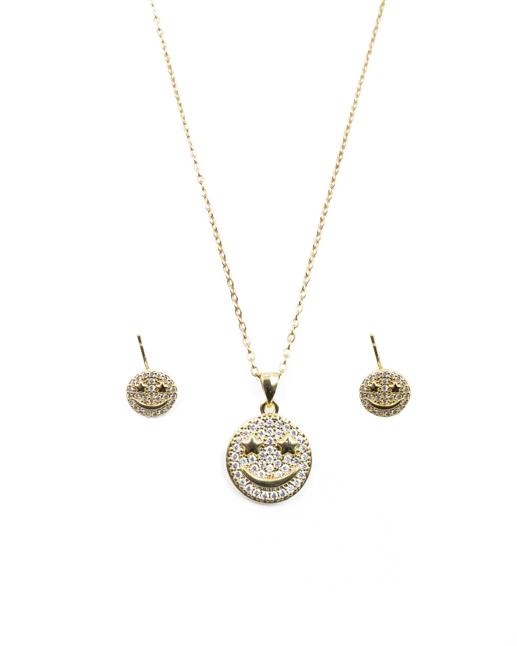 Conjunto dorado de carita sonriente M4 Acero Inoxidable