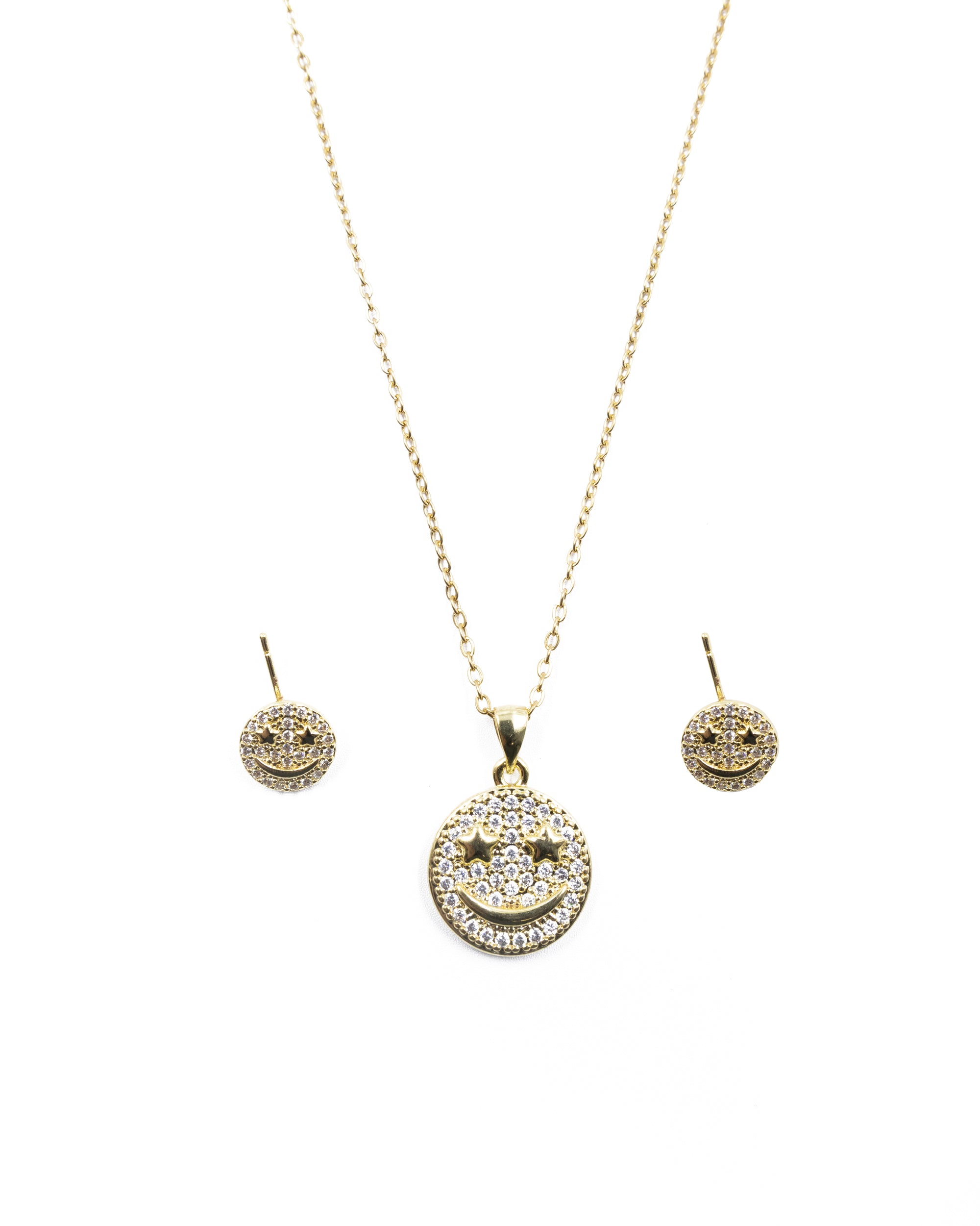 Conjunto dorado de carita sonriente M4 Acero Inoxidable