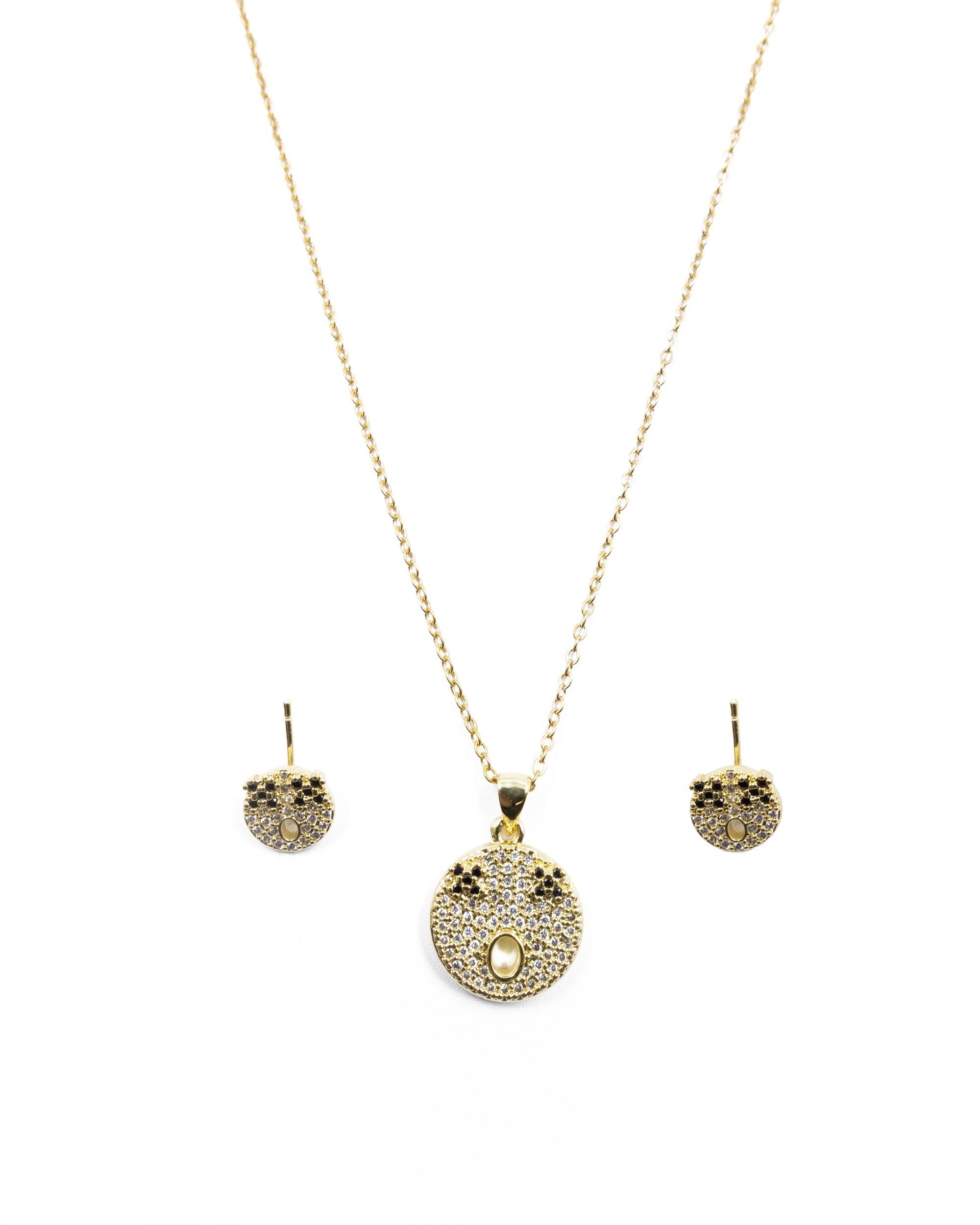 Conjunto dorado de carita sonriente M5 Acero Inoxidable