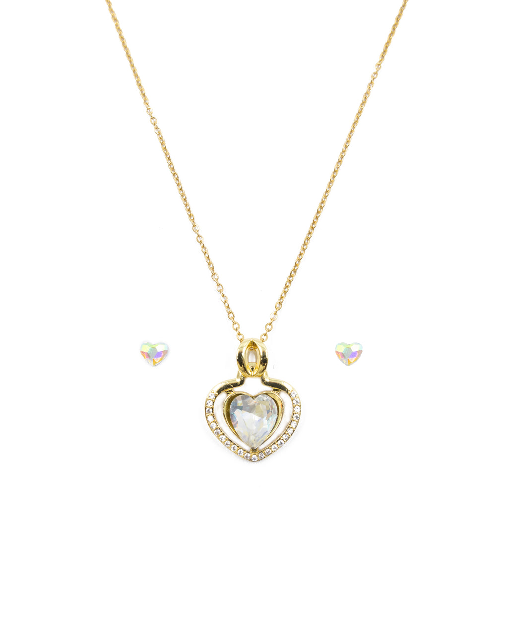 Conjunto dorado de Corazon M30 Acero Inoxidable