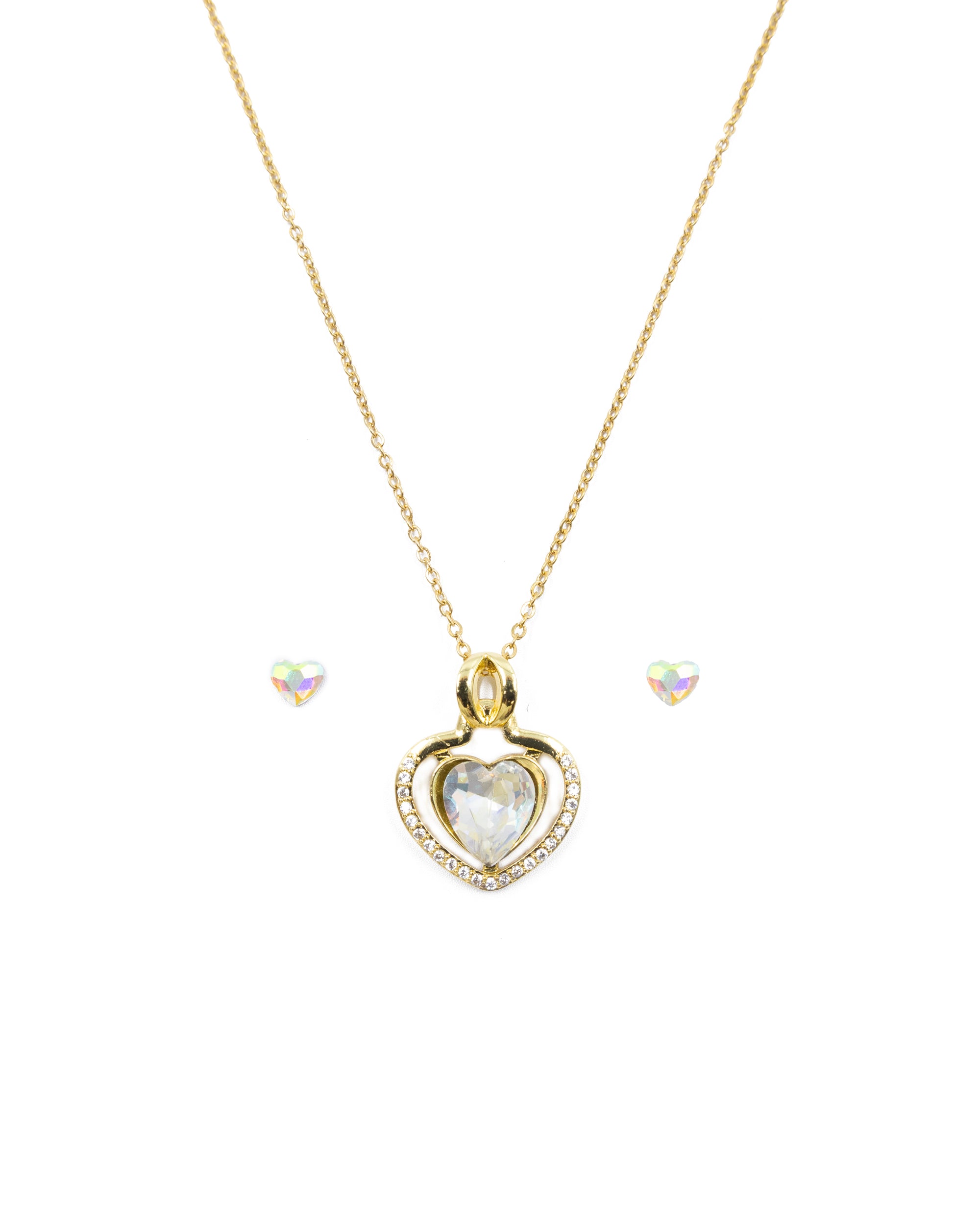 Conjunto dorado de Corazon M30 Acero Inoxidable
