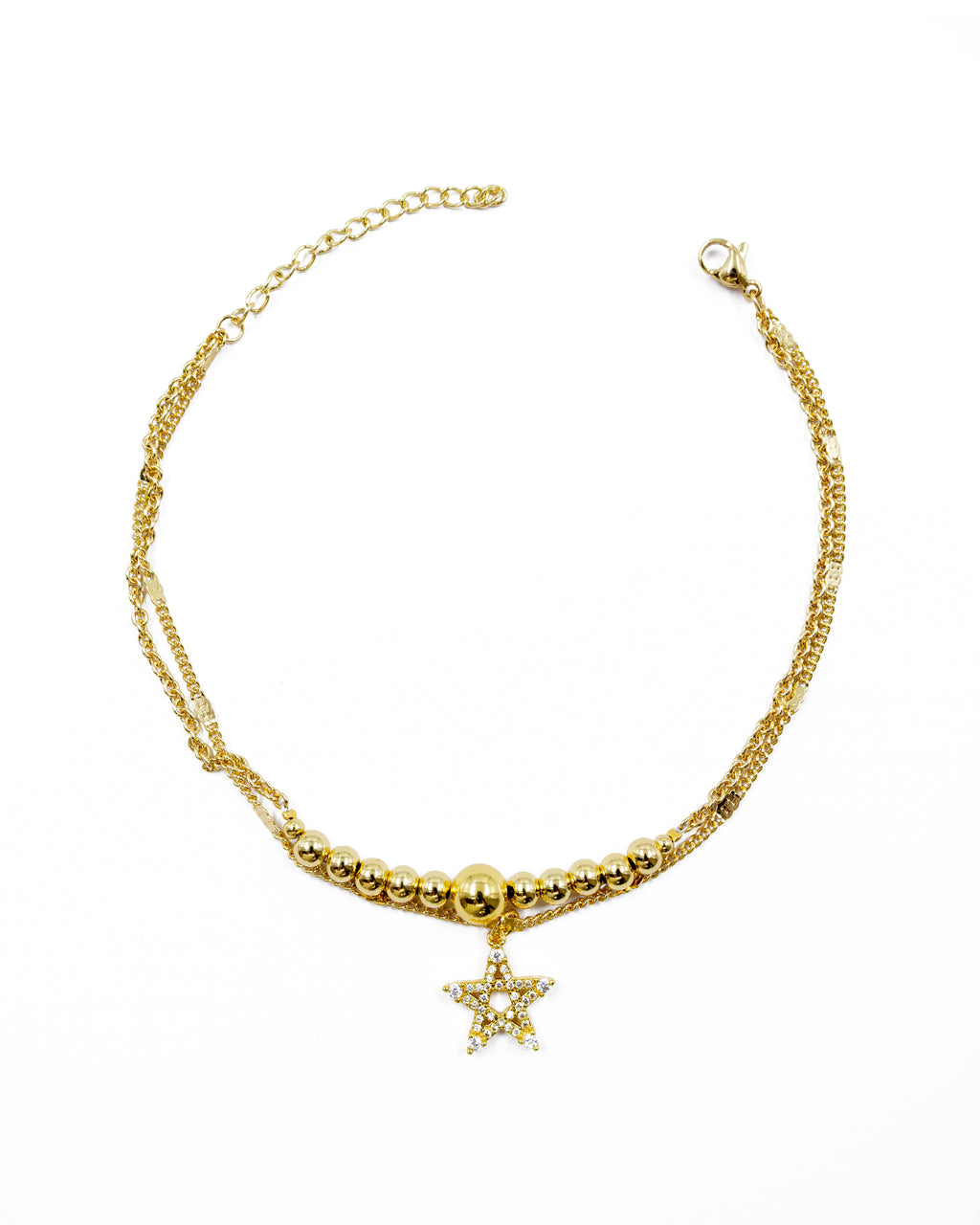 Tobilleras con Dije de Estrella M13 Oro Laminado