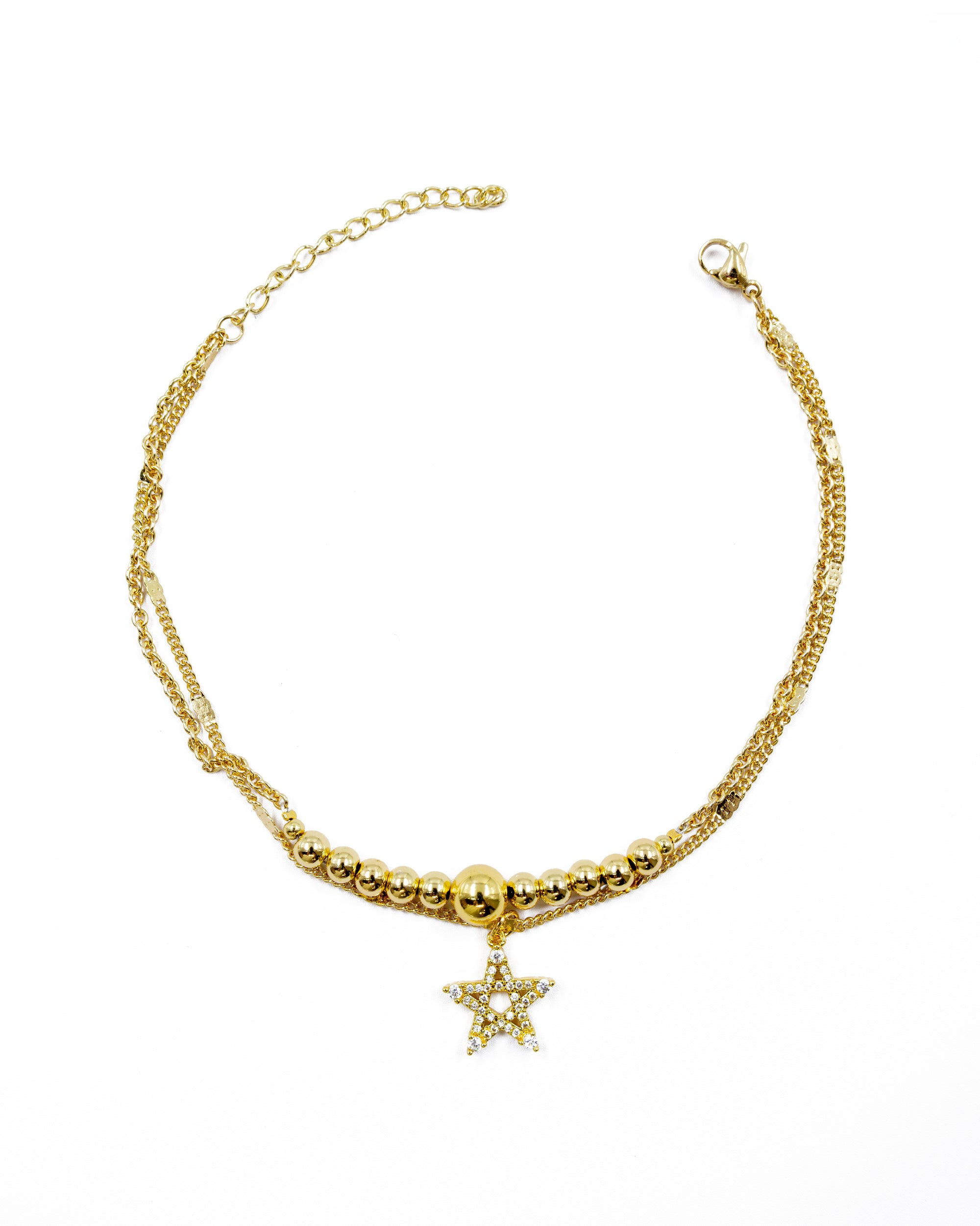 Tobilleras con Dije de Estrella M13 Oro Laminado