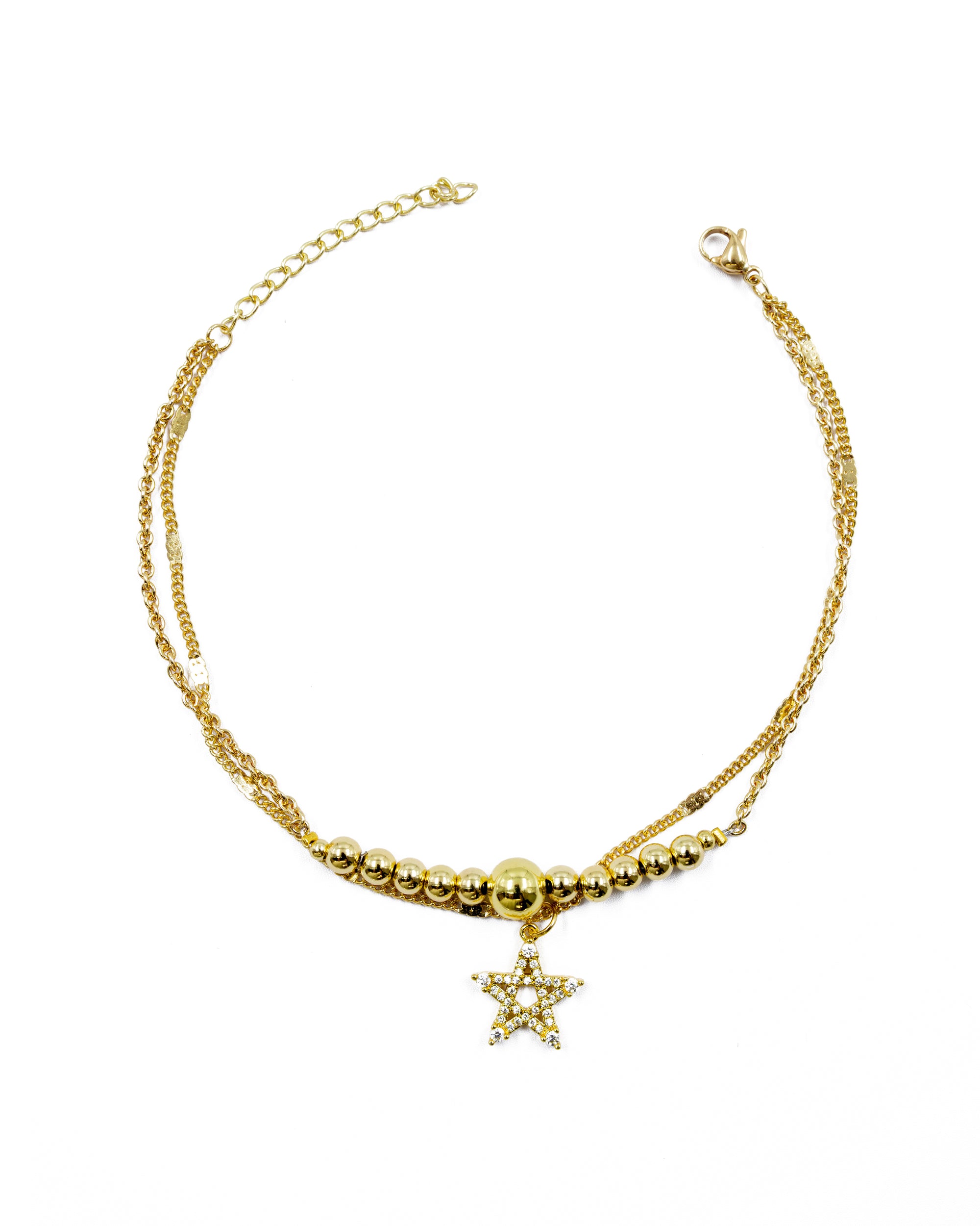 Tobilleras con Dije de Estrella M14 Oro Laminado
