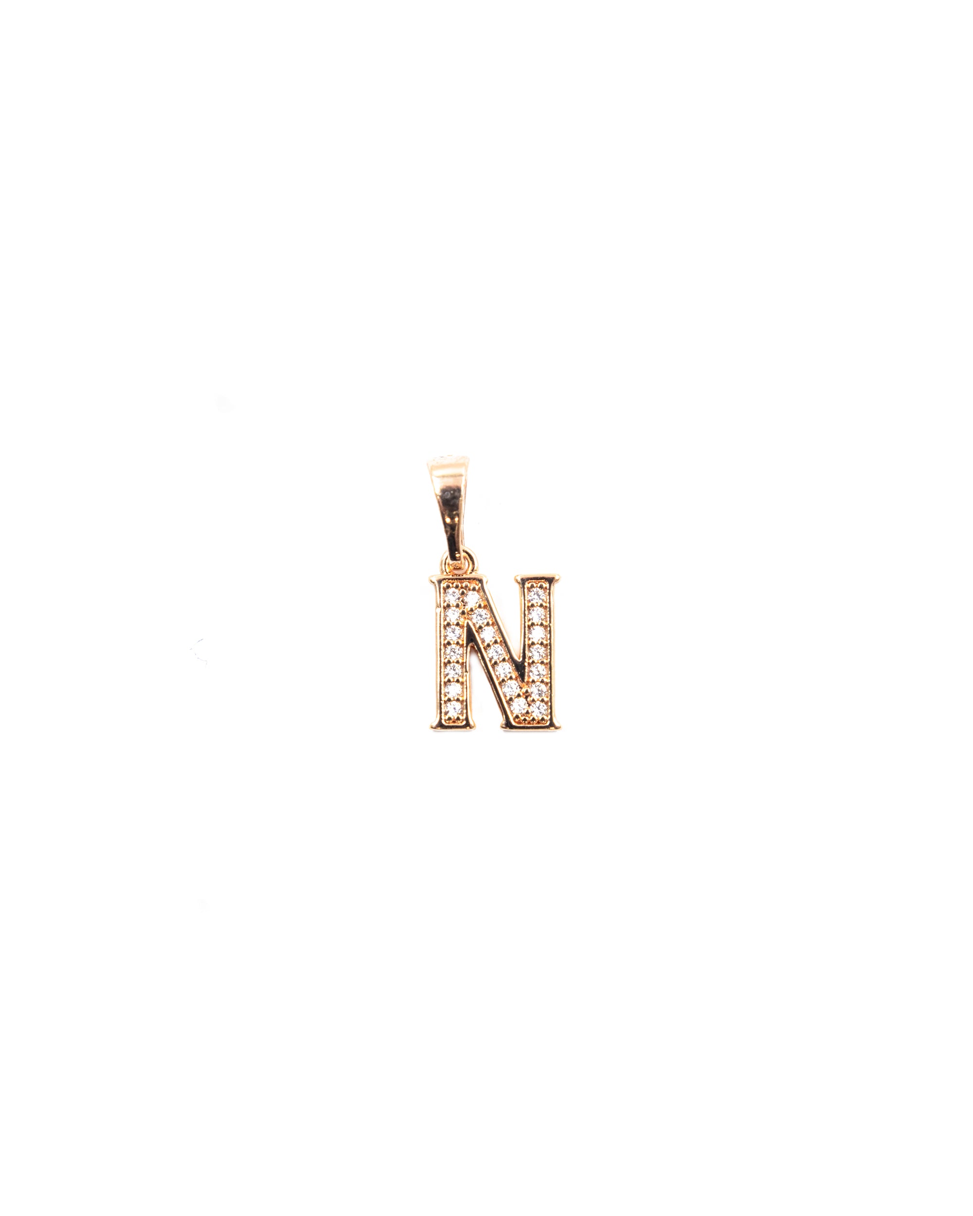 Dije de Letra N M1 Oro Laminado