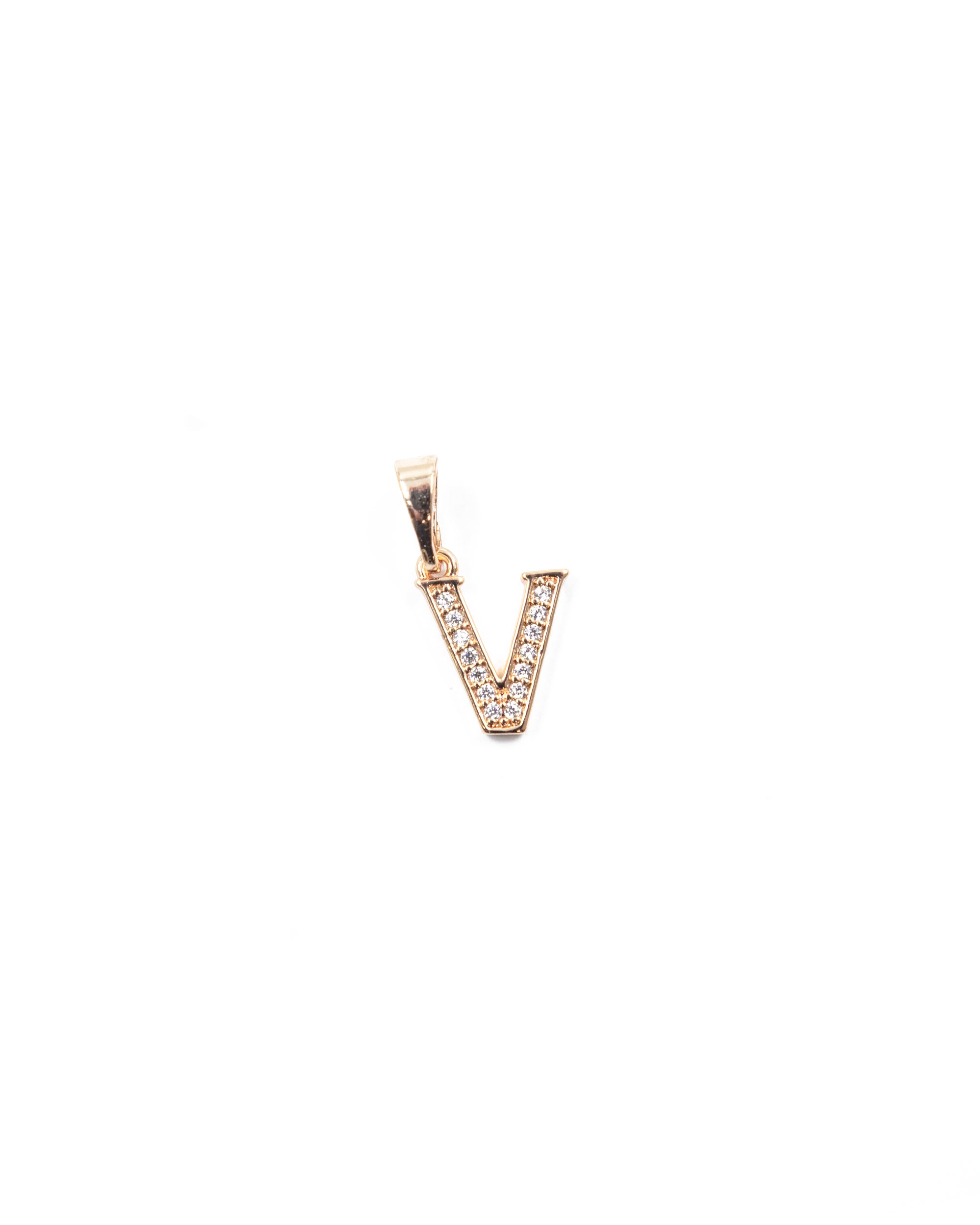 Dije de Letra V M1 Oro Laminado