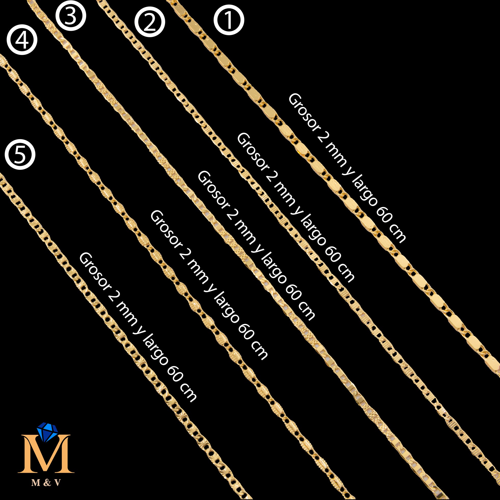 Cadena Dorada de 60 cm 27/05/26 M1 Oro Laminado