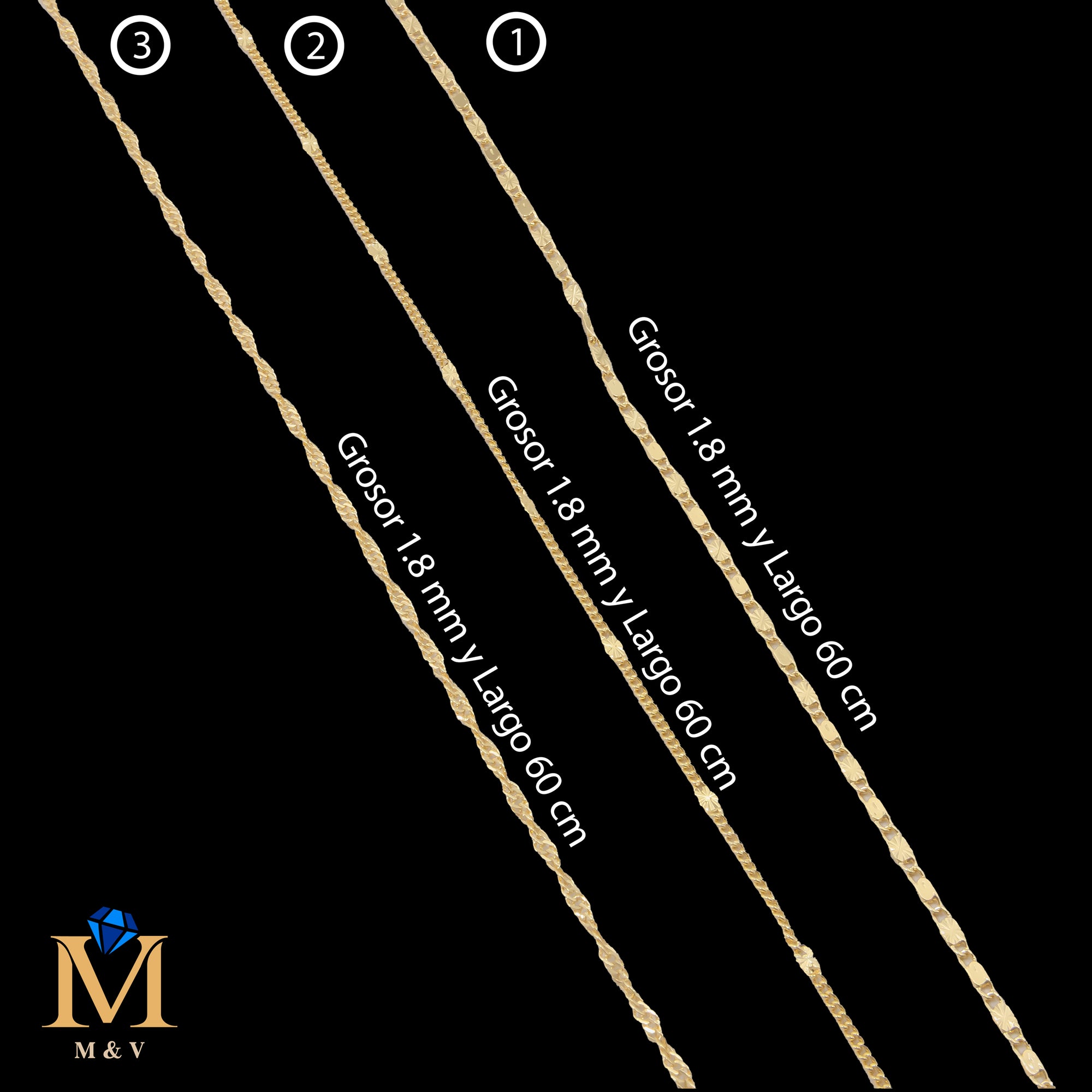 Cadena Dorada de 60 cm 27/05/26 M7 Oro Laminado
