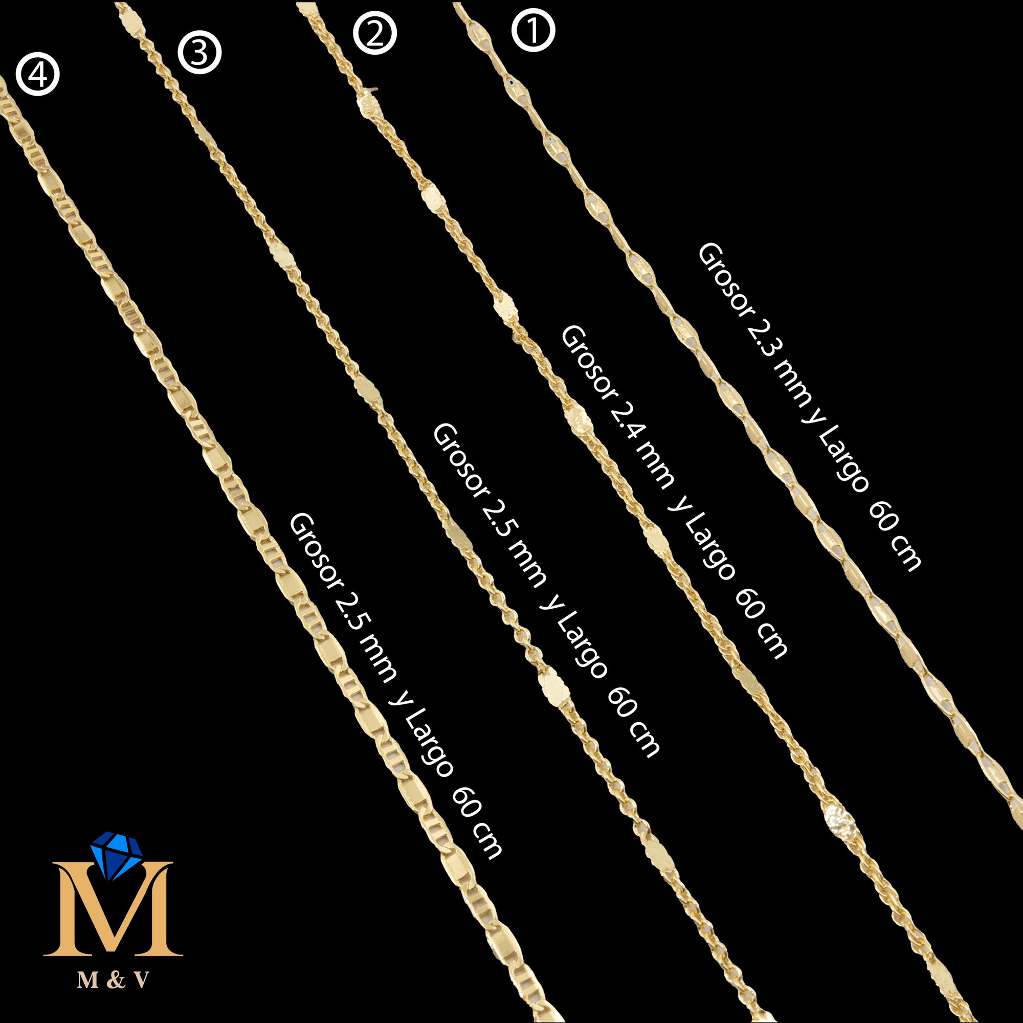 Cadena Dorada de 60 cm 27/05/26 M3 Oro Laminado