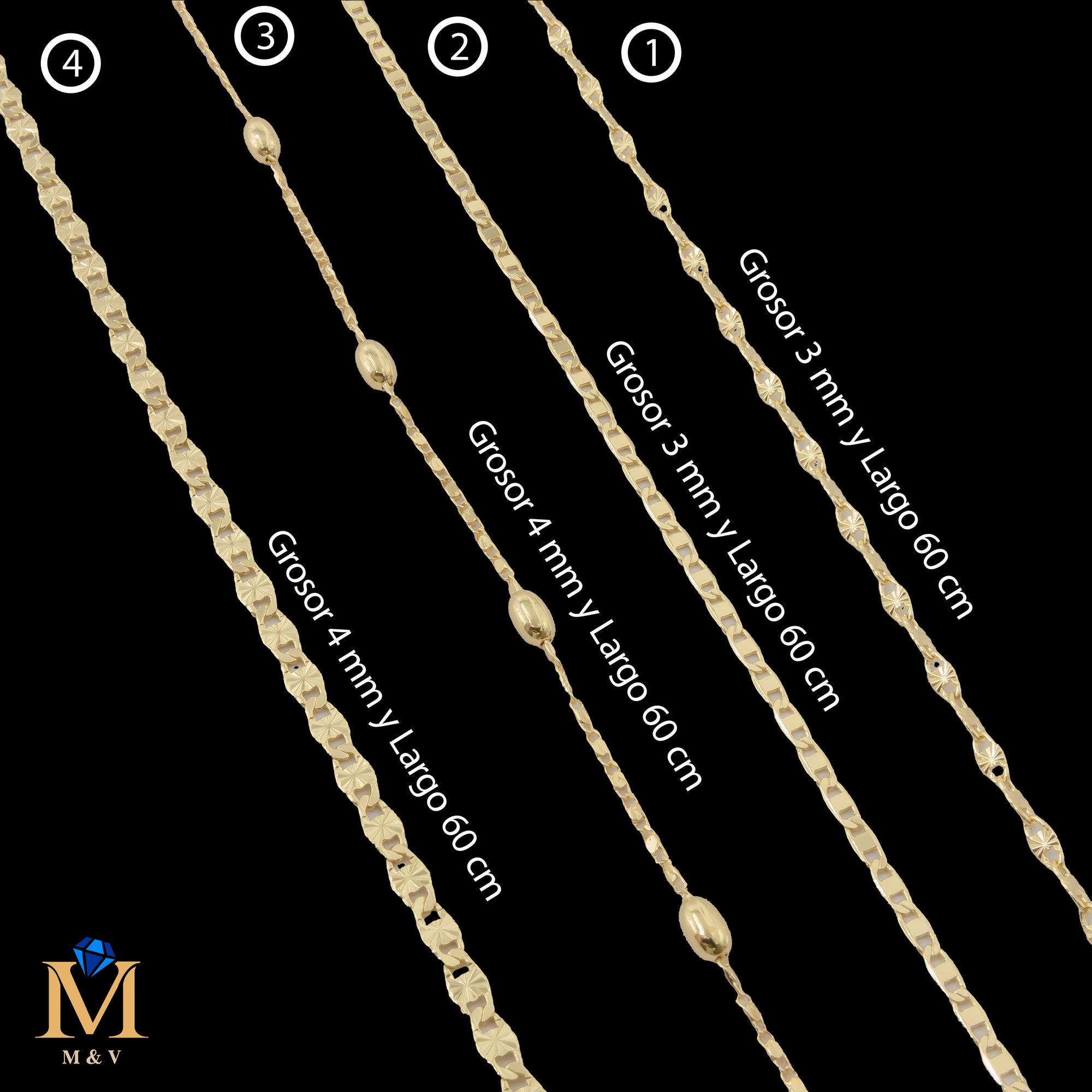 Cadena Dorada de 60 cm 27/05/26 M6 Oro Laminado