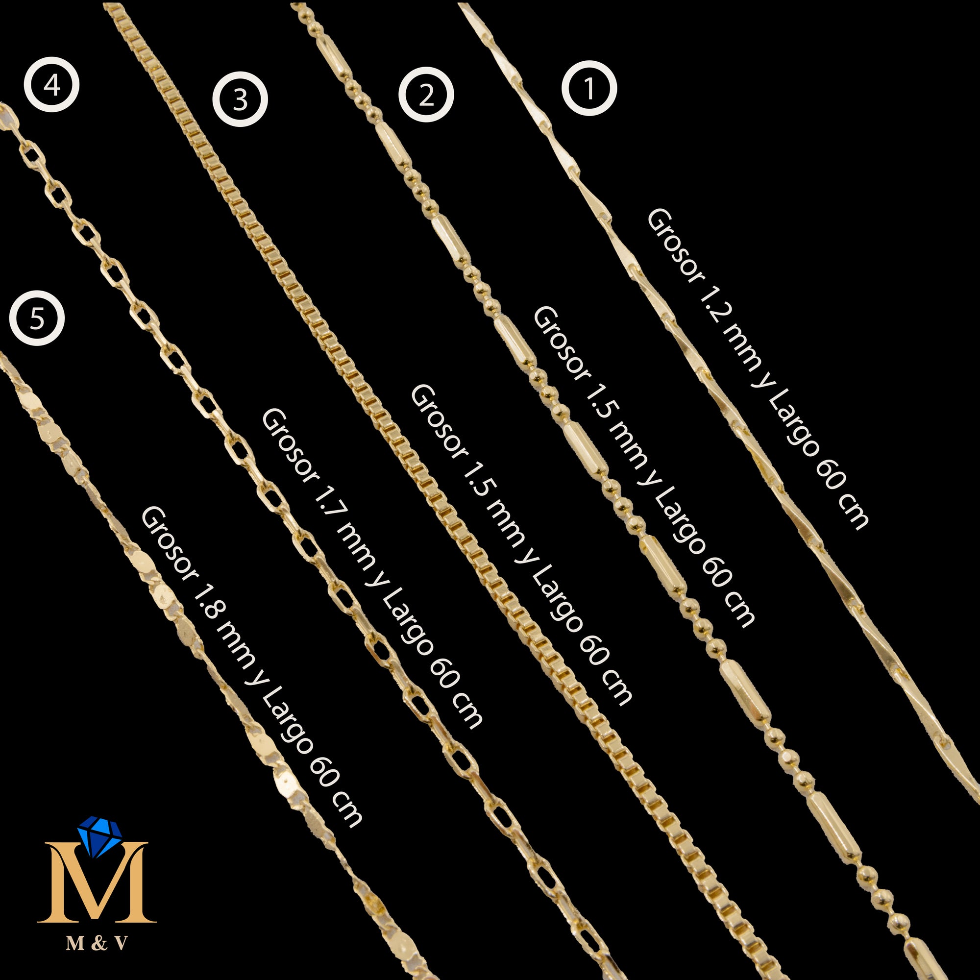 Cadena Dorada de 60 cm 28/05/26 M1 Oro Laminado