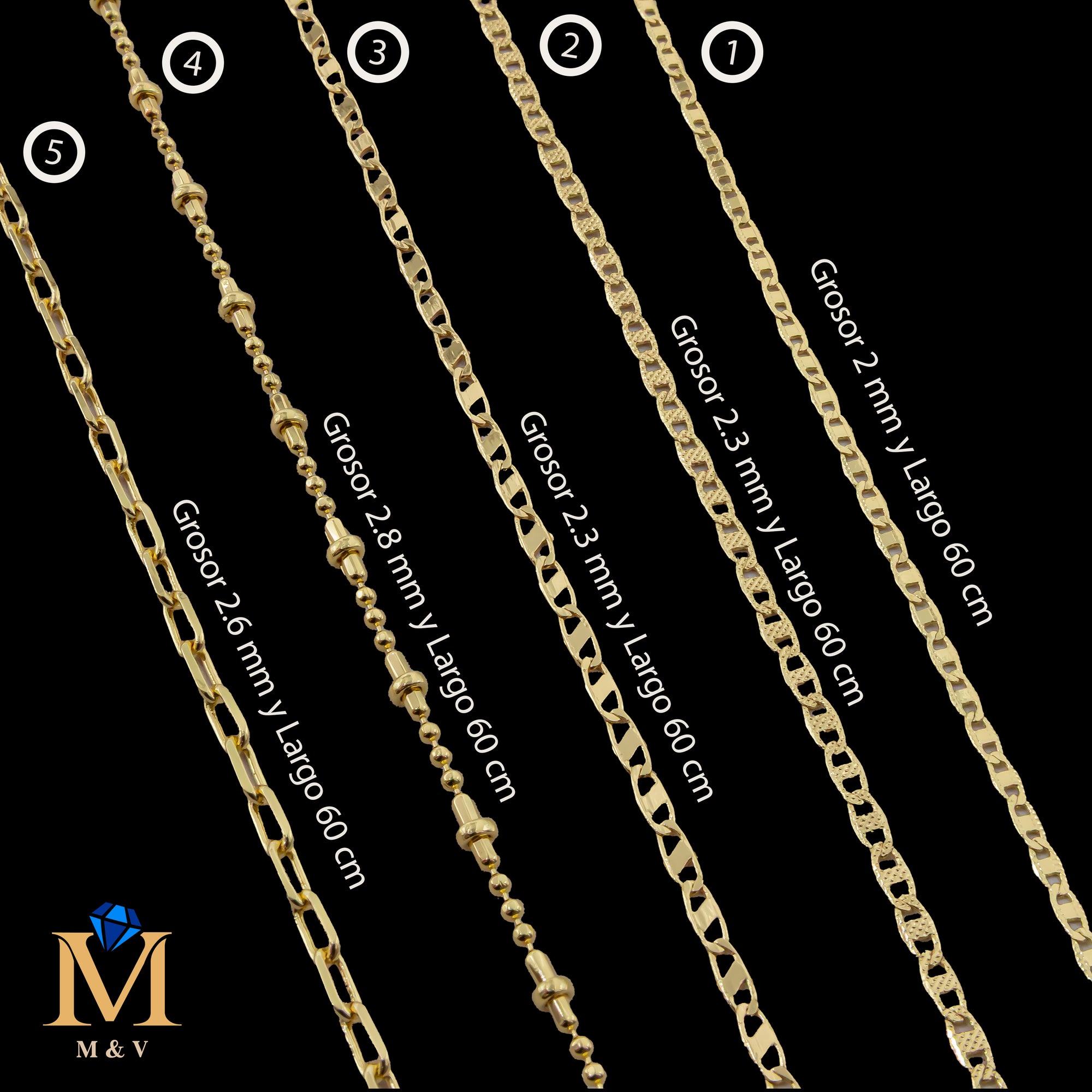 Cadena Dorada de 60 cm 28/05/26 M3 Oro Laminado