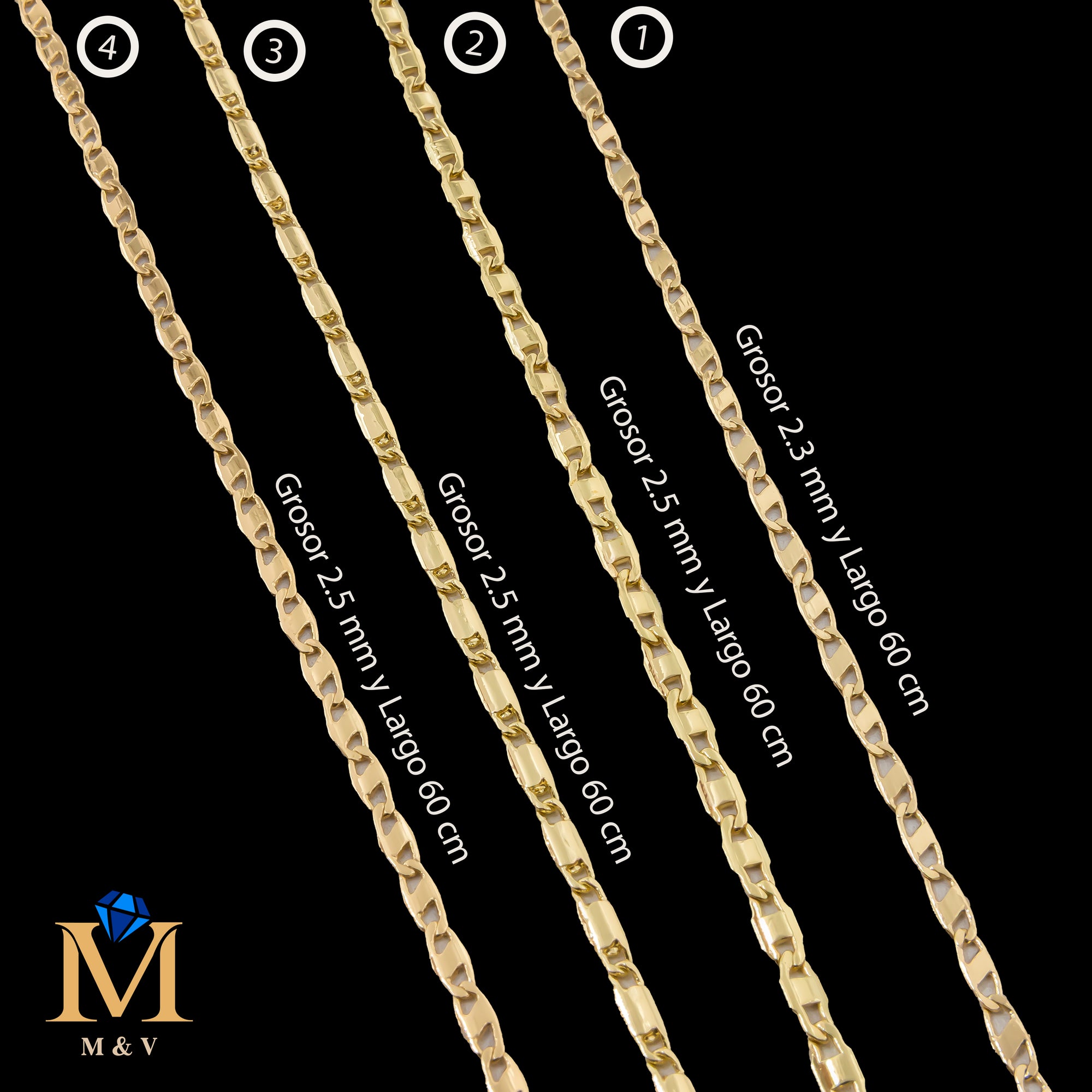 Cadena Dorada de 60 cm 28/05/26 M4 Oro Laminado