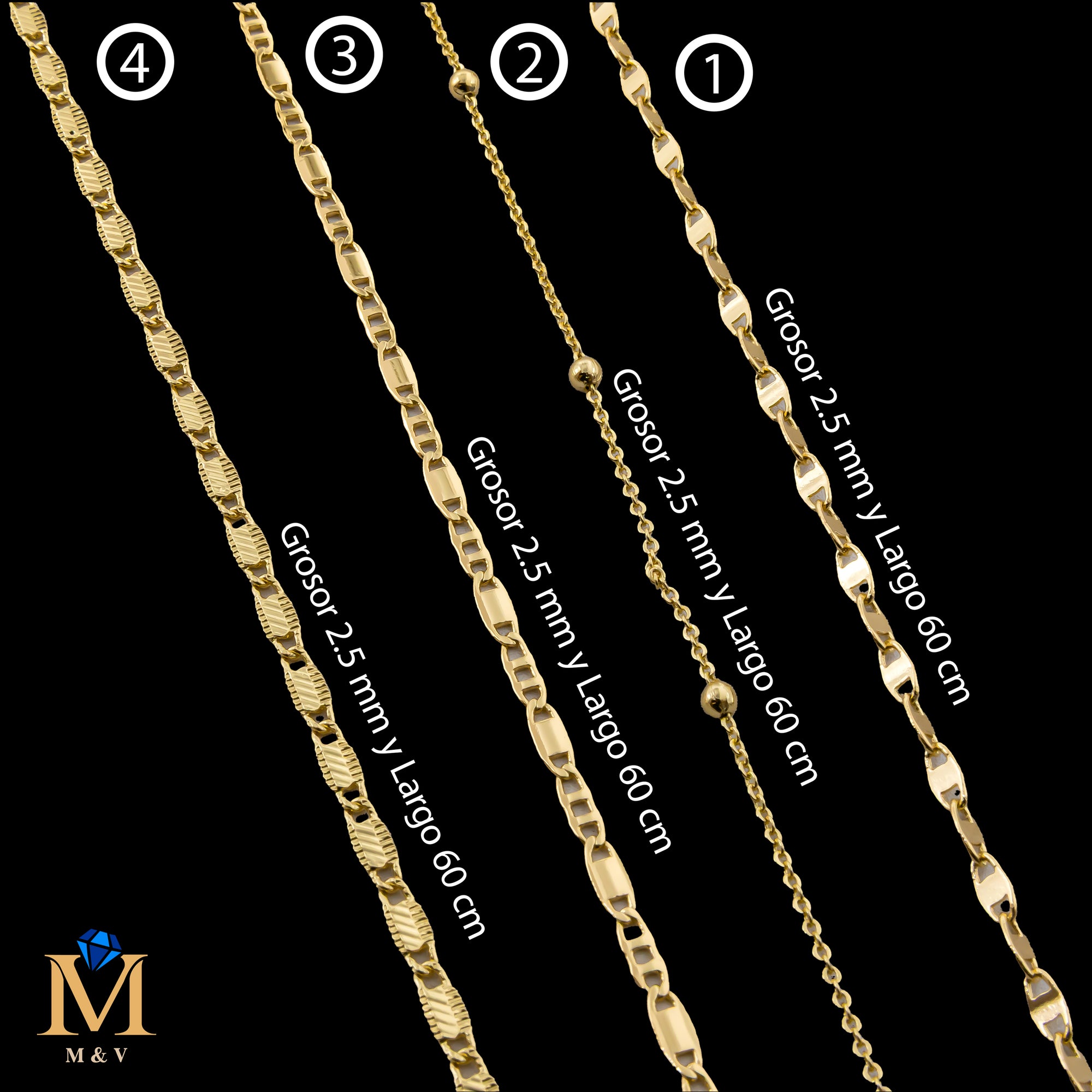 Cadena Dorada de 60 cm 28/05/26 M5 Oro Laminado