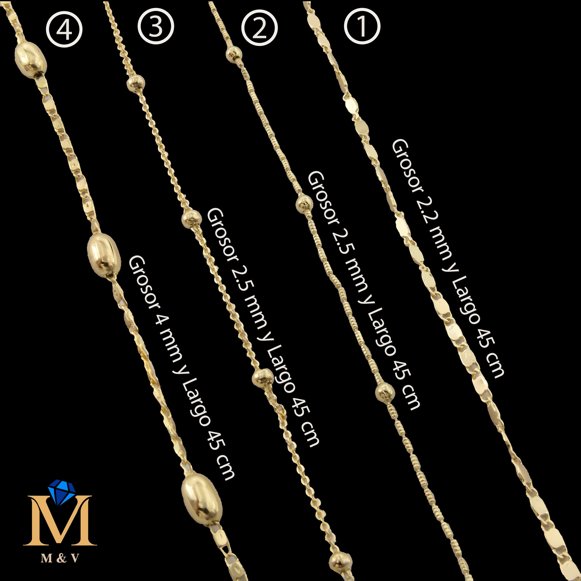 Cadena Dorada de 60 cm 28/05/26 M11 Oro Laminado