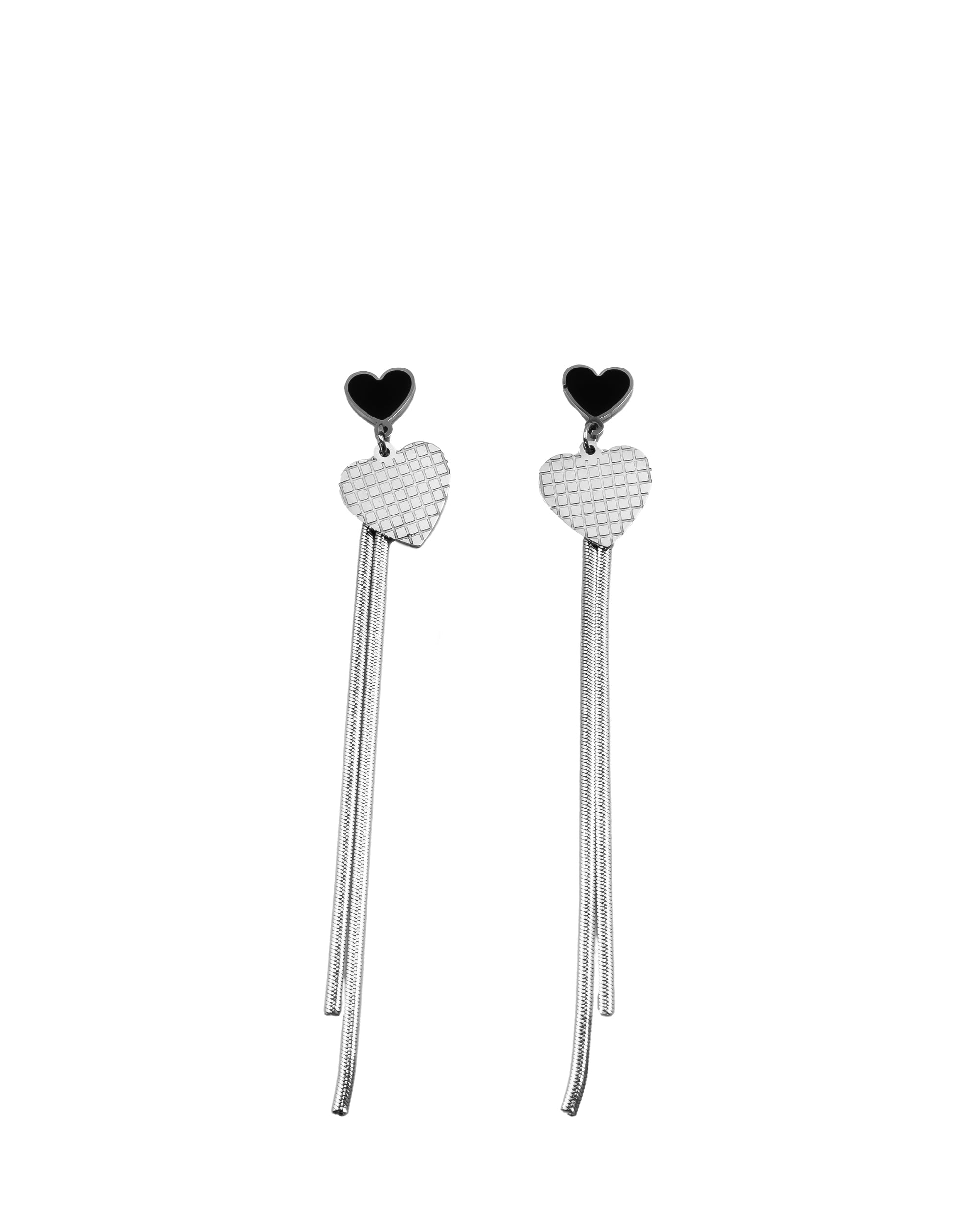 Aretes Largos Plateados M7 Oro Laminado