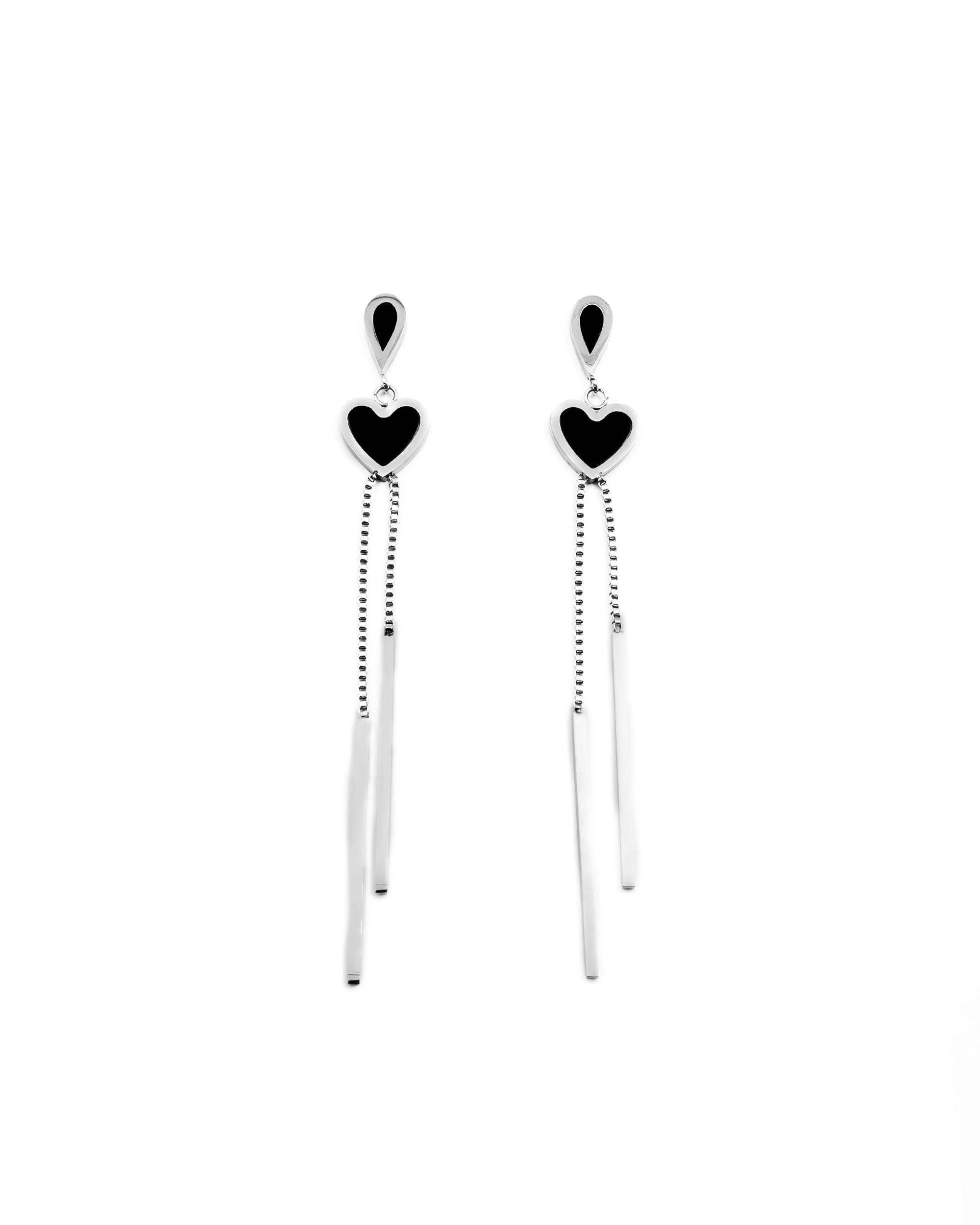 Aretes Largos Plateados M8 Oro Laminado