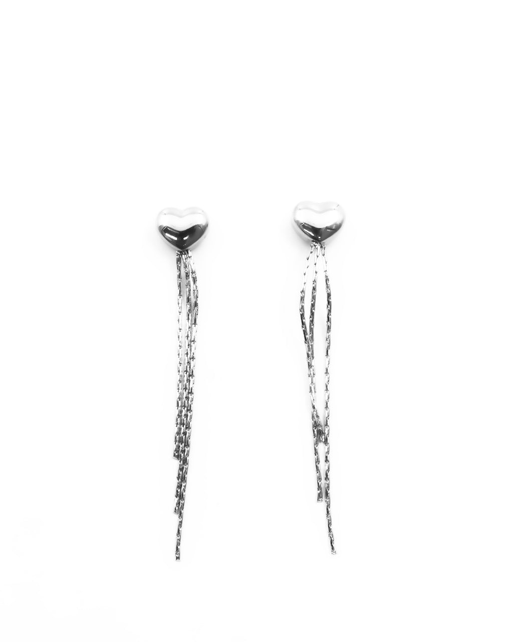 Aretes Largos Plateados M9 Oro Laminado