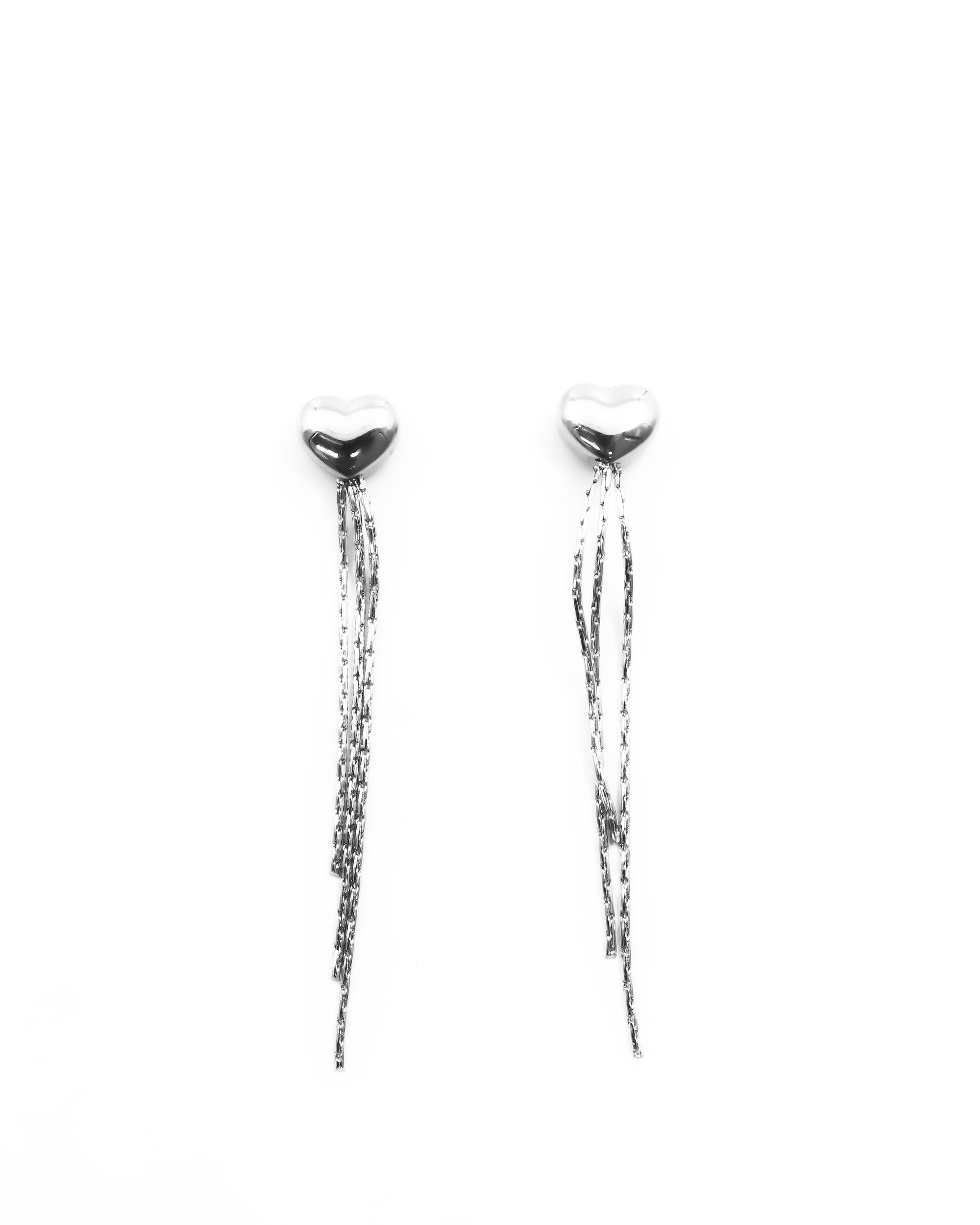 Aretes Largos Plateados M9 Oro Laminado