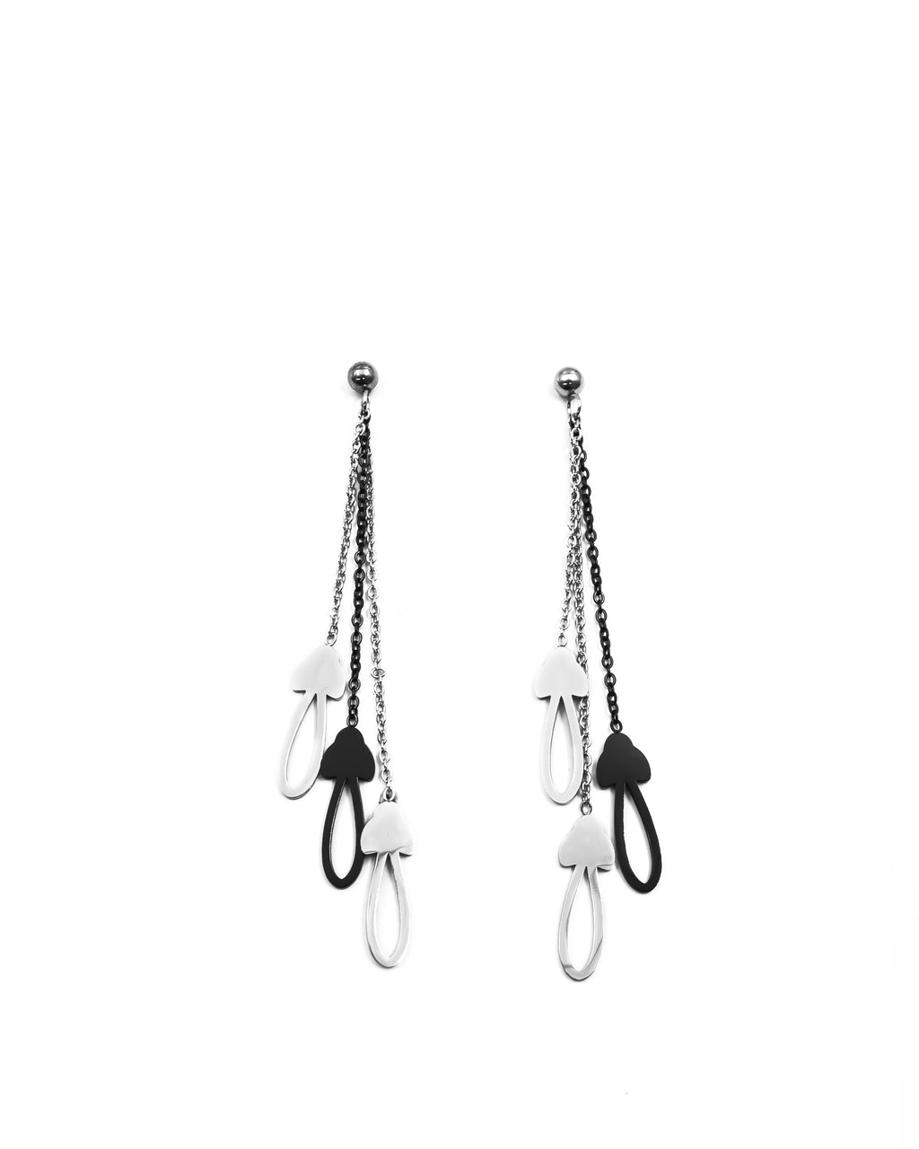 Aretes Largos Plateados M9 Oro Laminado