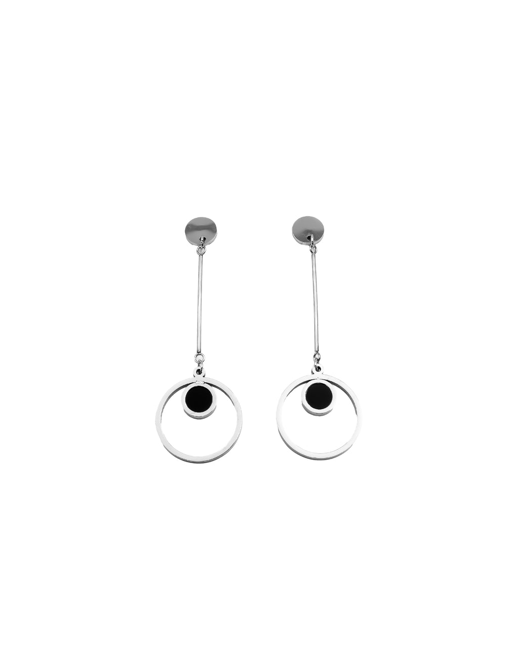 Aretes Largos Plateados M10 Oro Laminado