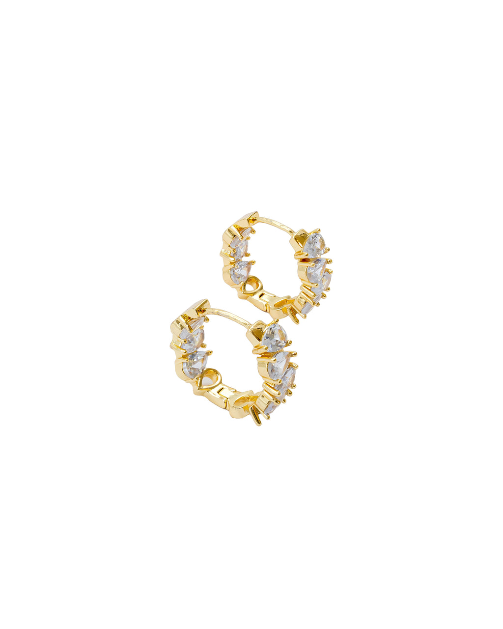 Aretes Huggies con Piedras M1 Oro Laminado