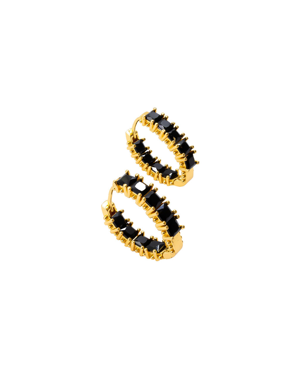 Aretes Huggies con Piedras M2 Oro Laminado