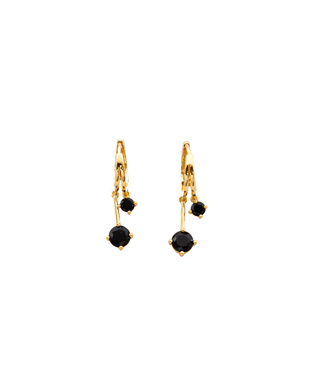 Aretes Dorados Largos con Piedra M1 Oro Laminado