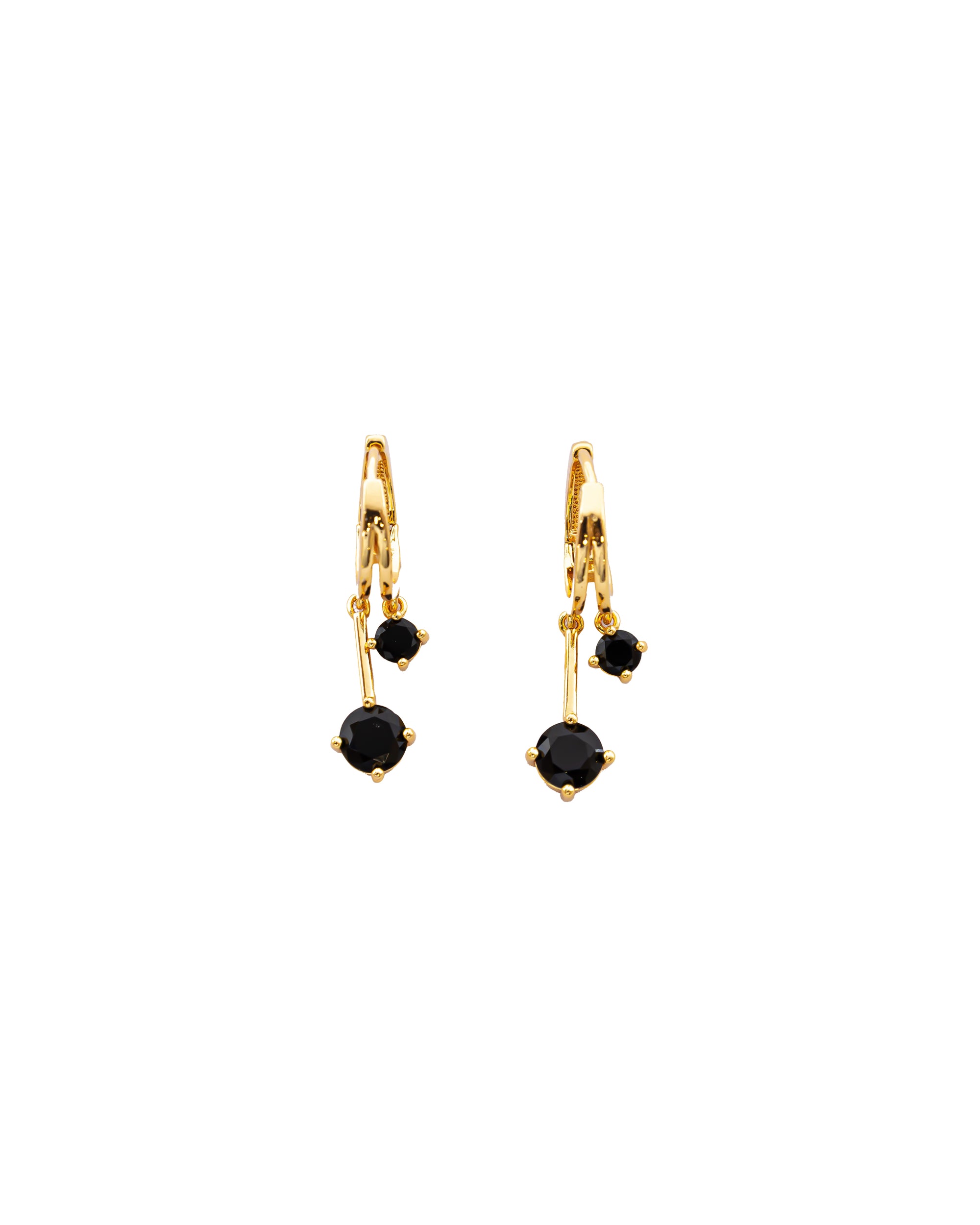 Aretes Dorados Largos con Piedra M1 Oro Laminado