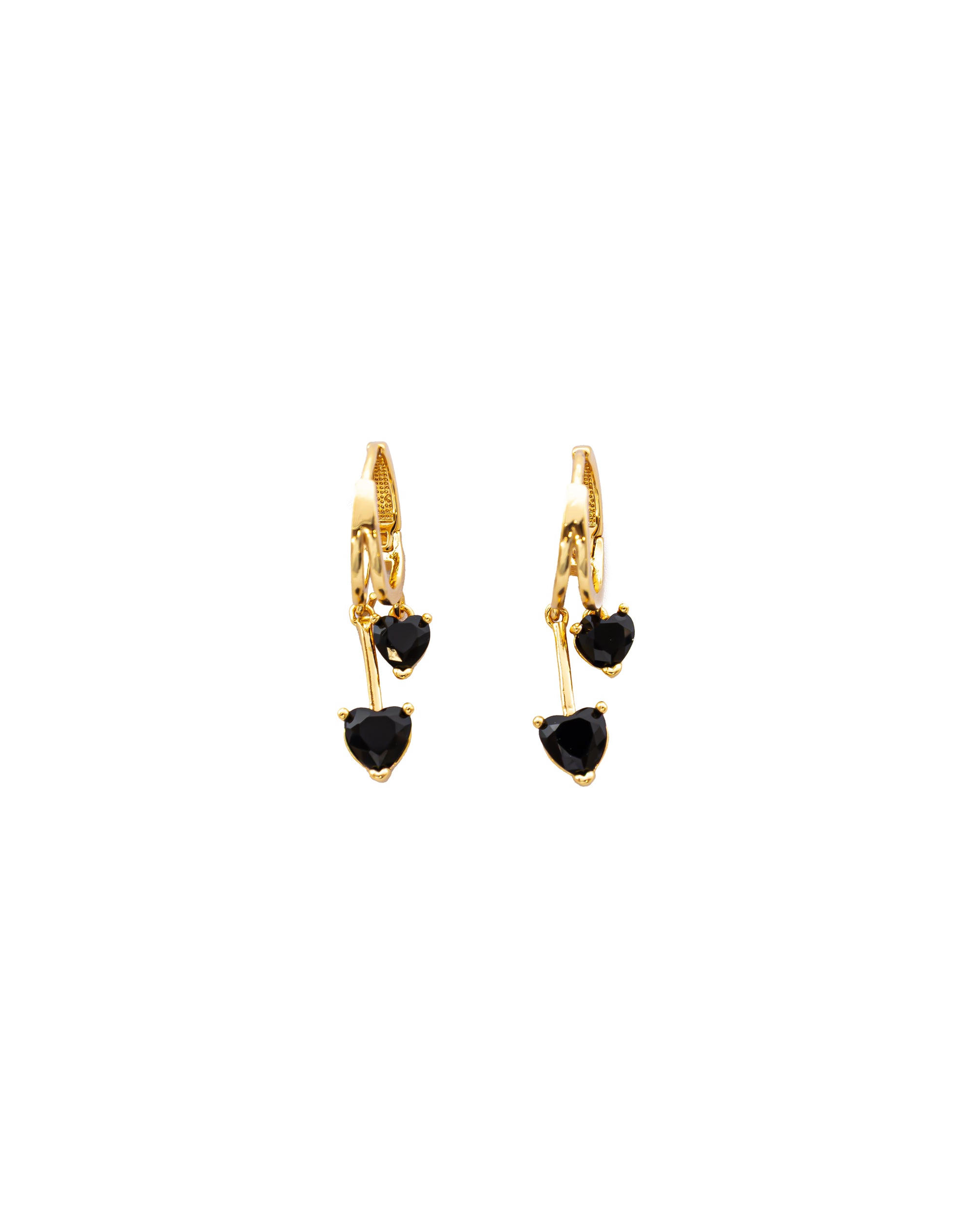 Aretes Dorados Largos con Piedra M2 Oro Laminado