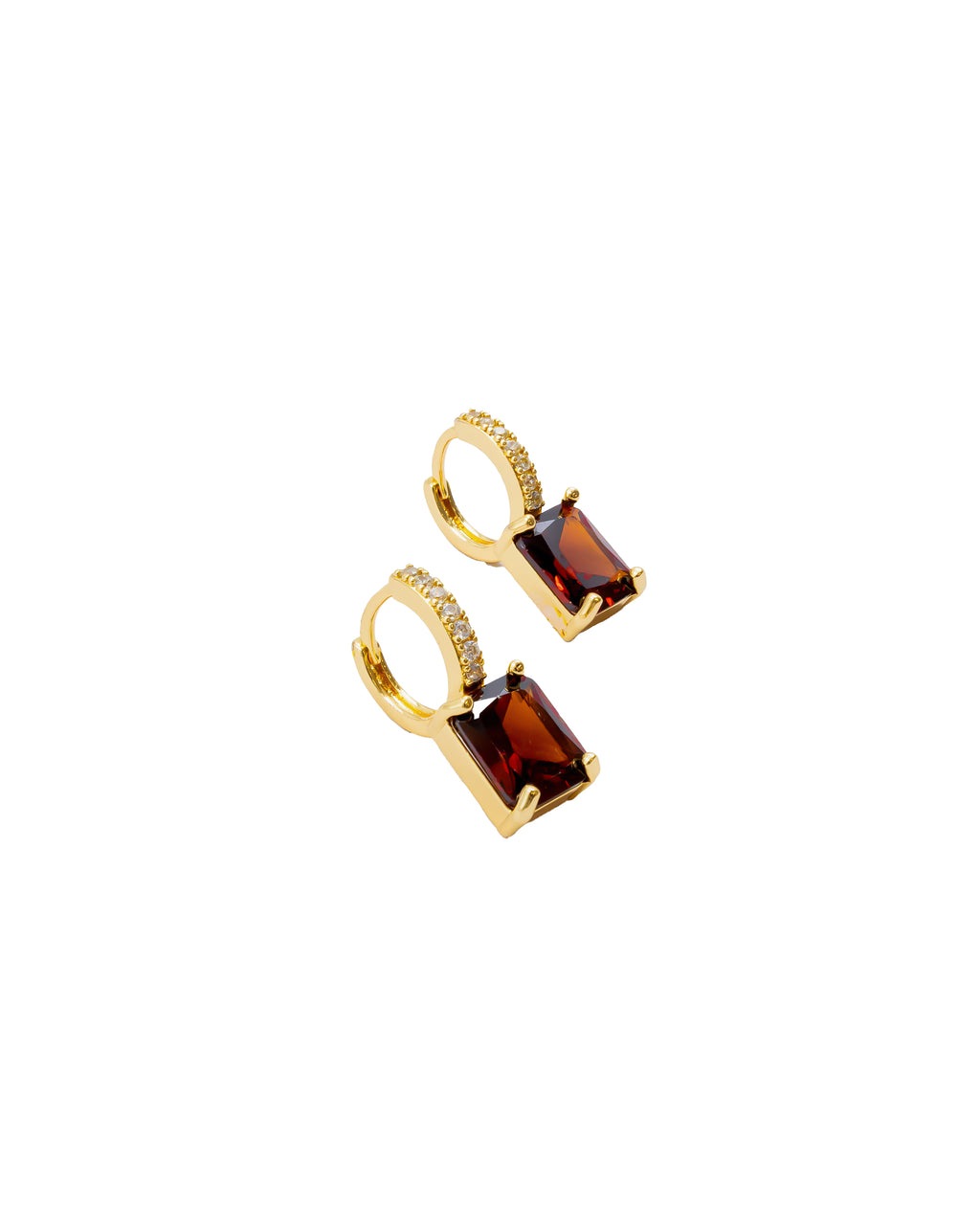 Aretes Dorados con Piedras M1 Oro Laminado